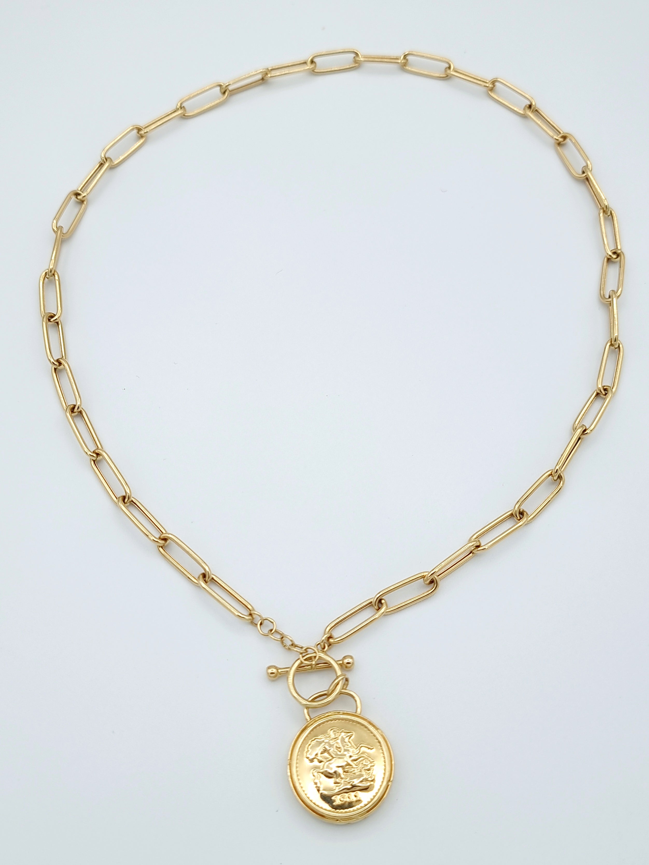 18K Pure Gold Elegant Link Necklace