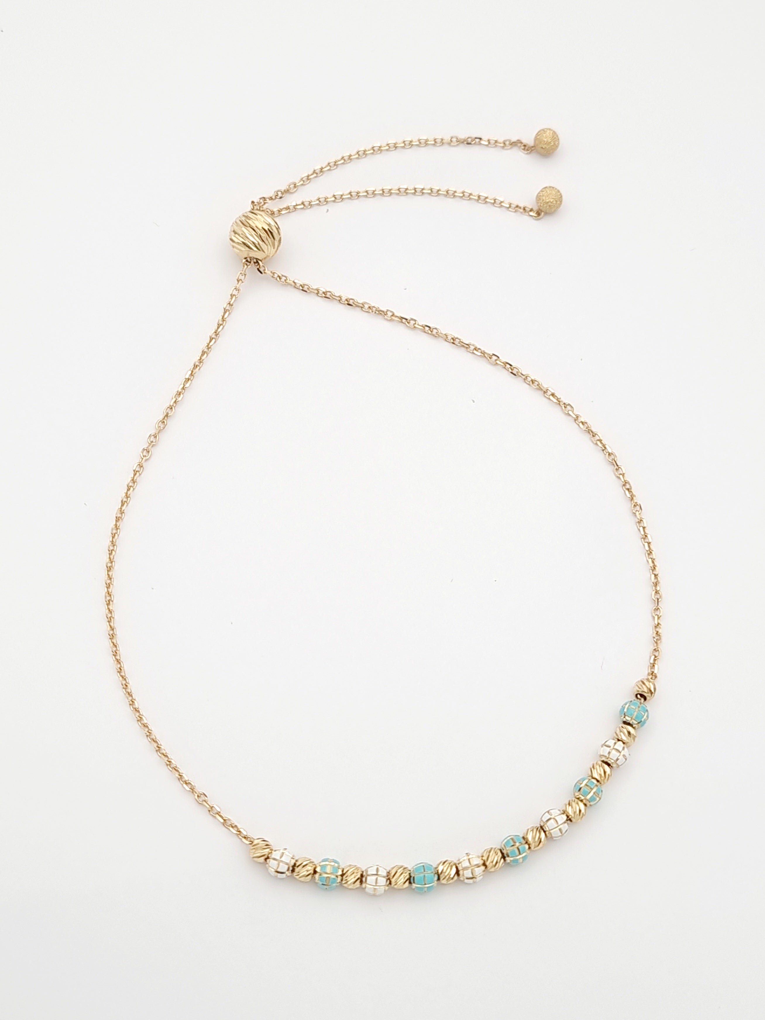 18K Pure Gold Multi Beads Bracelet