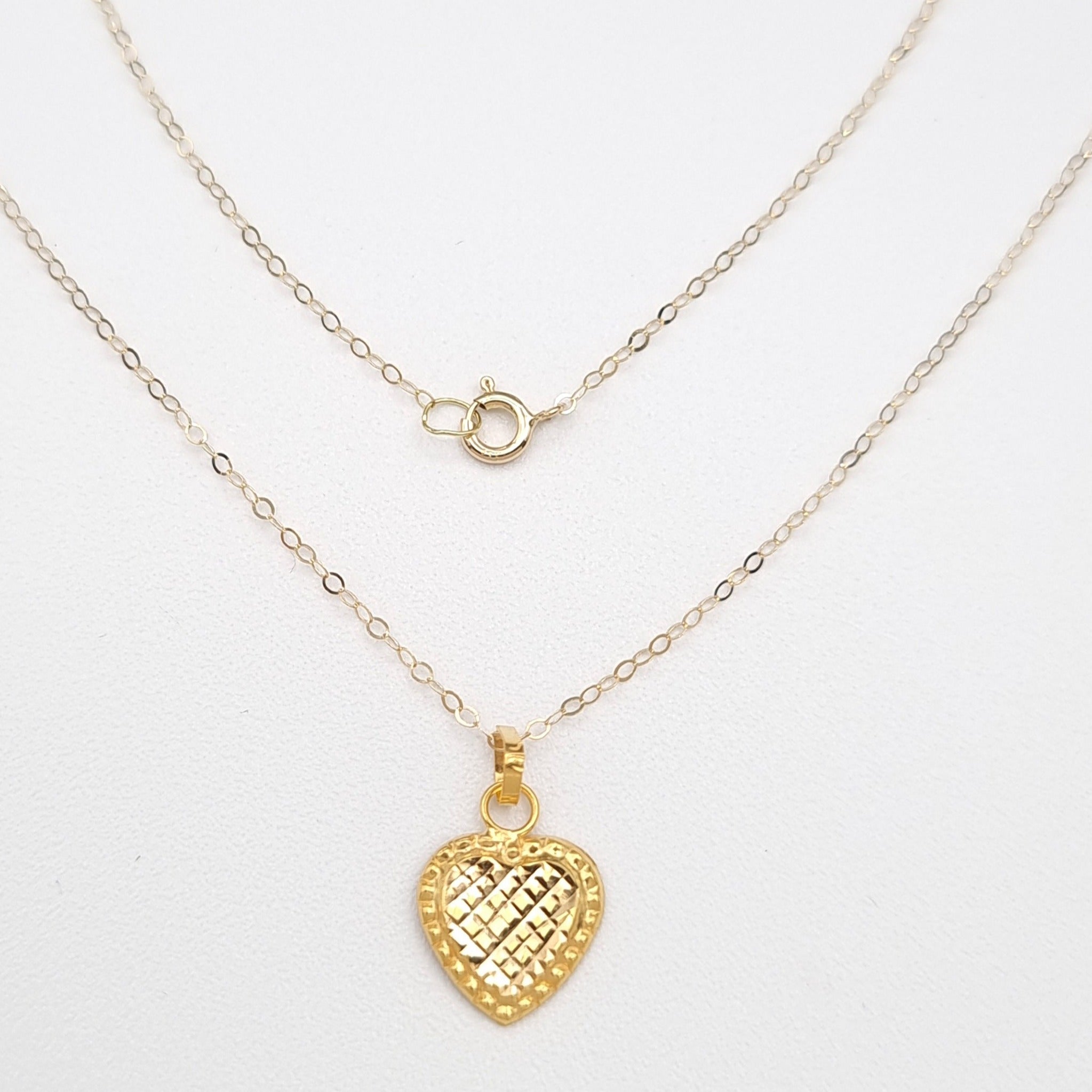 18K Pure Gold Fine Heart Necklace