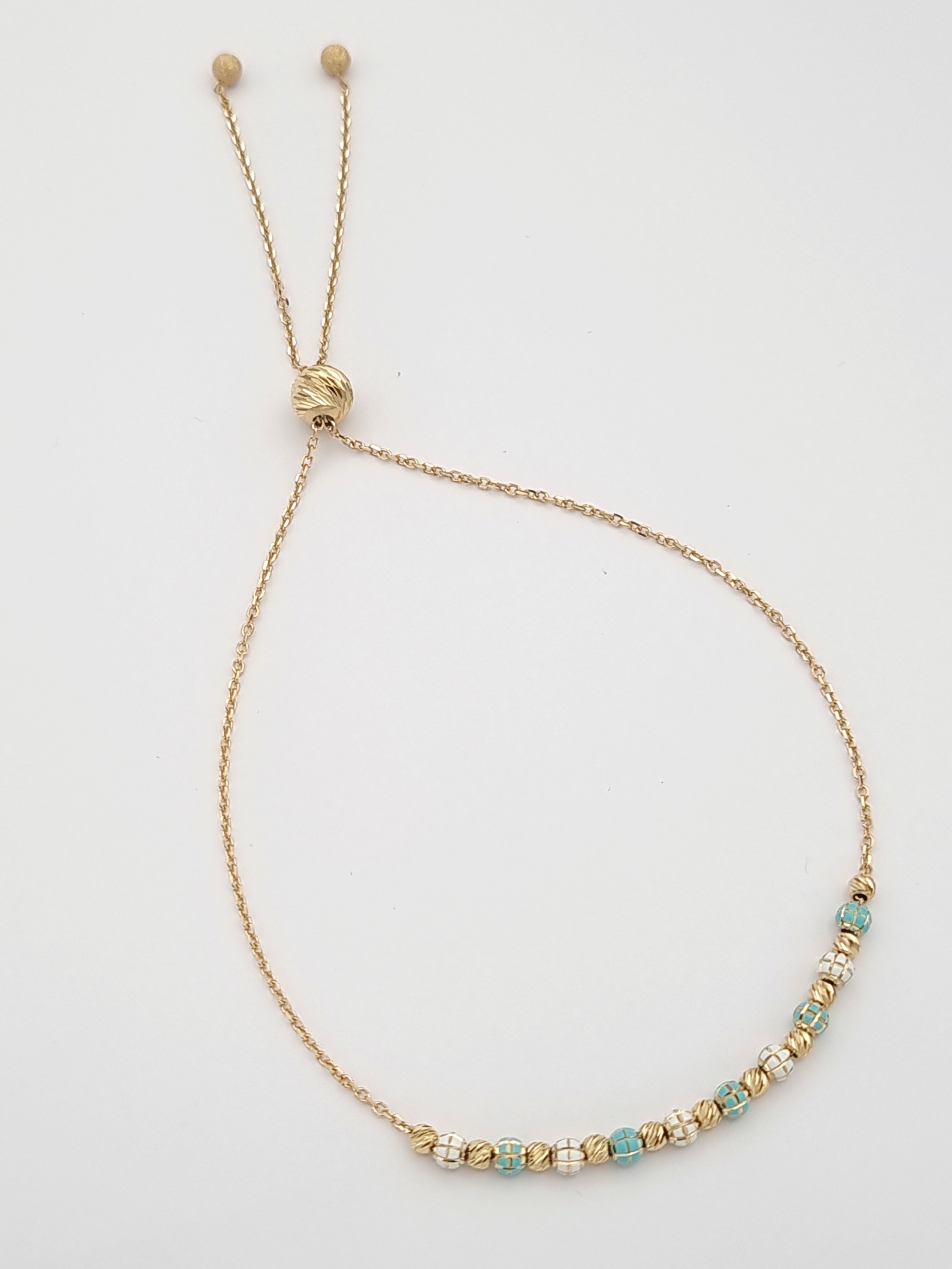 18K Pure Gold Multi Beads Bracelet