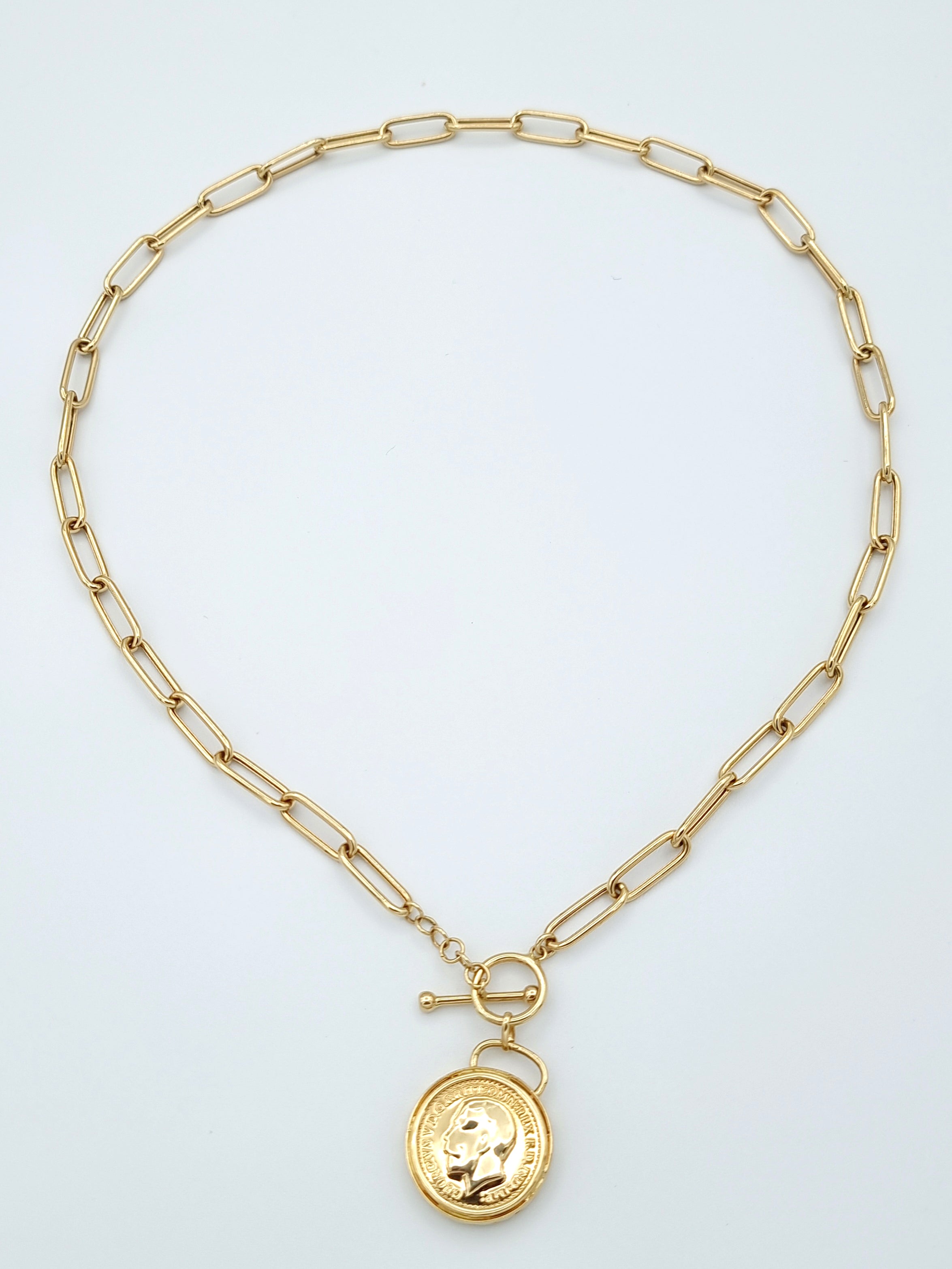 18K Pure Gold Elegant Link Necklace