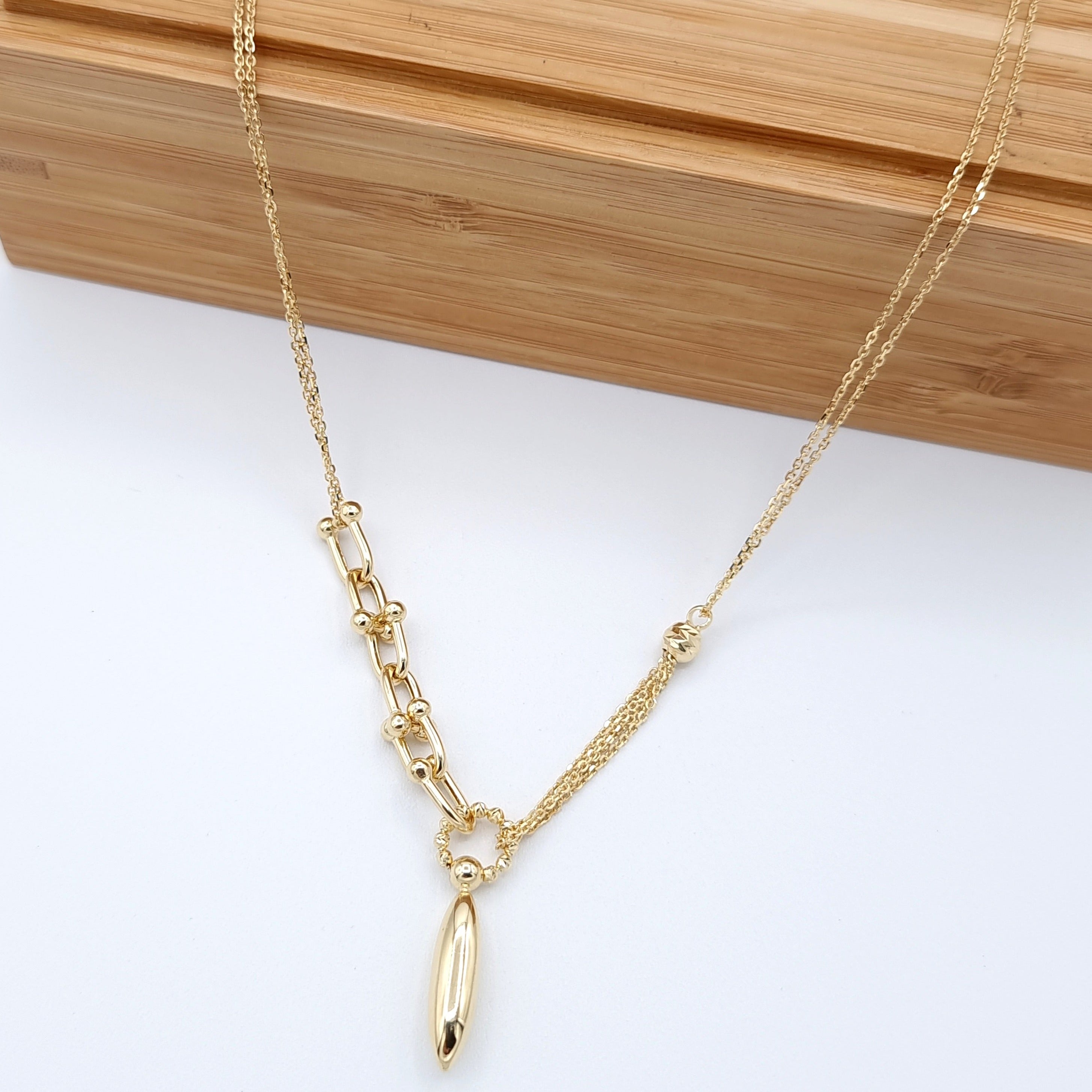 18K Pure Gold Elegant Necklace