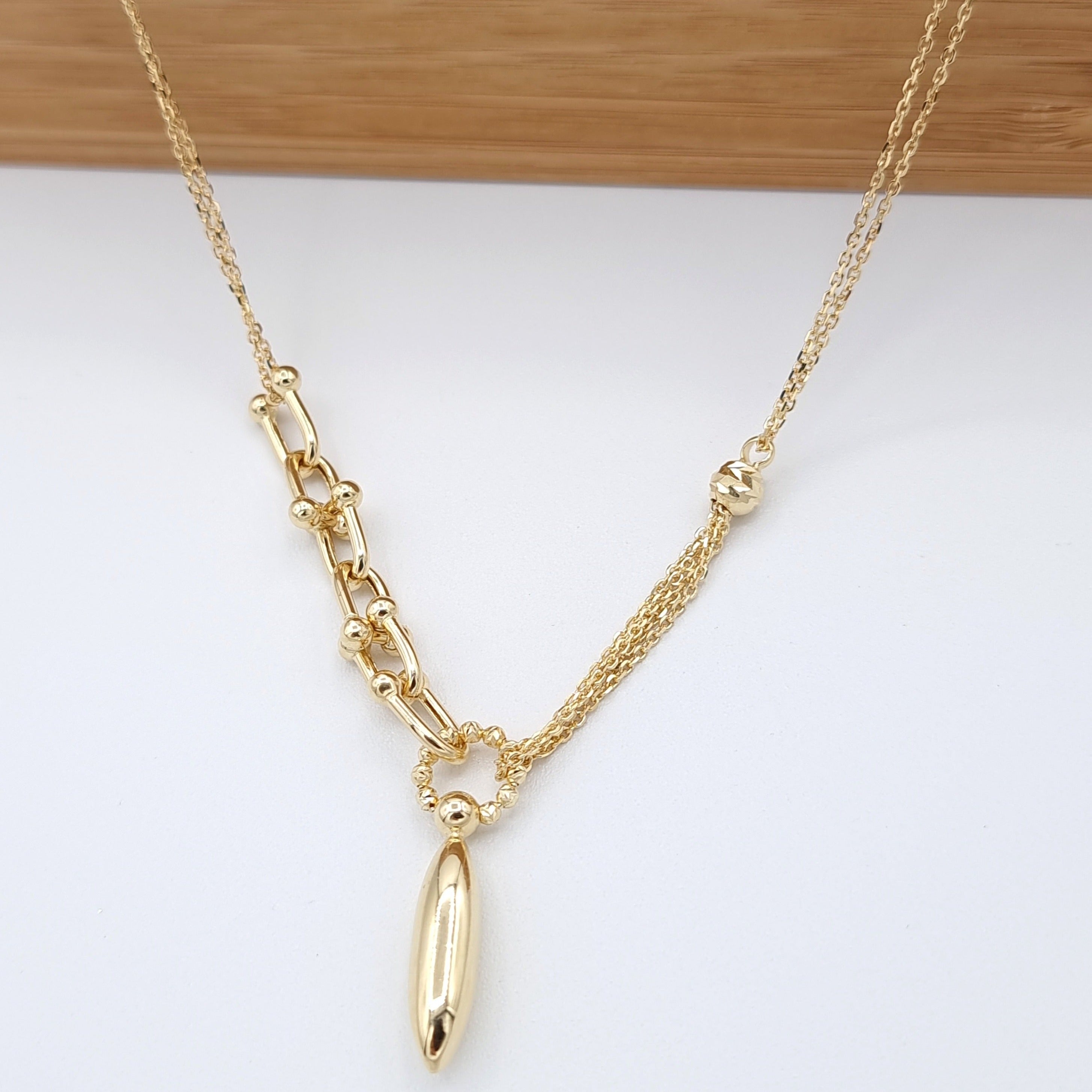 18K Pure Gold Elegant Necklace