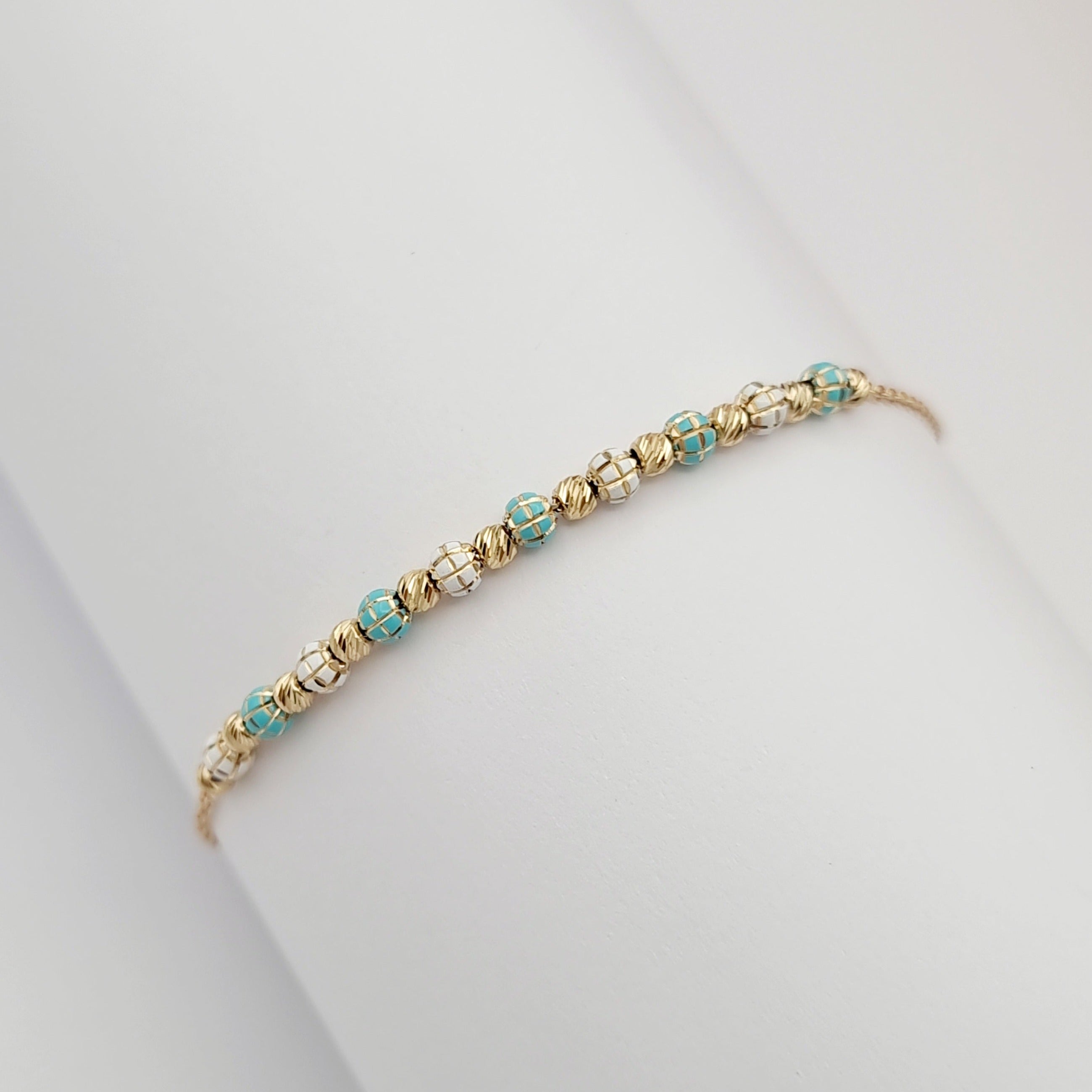 18K Pure Gold Multi Beads Bracelet