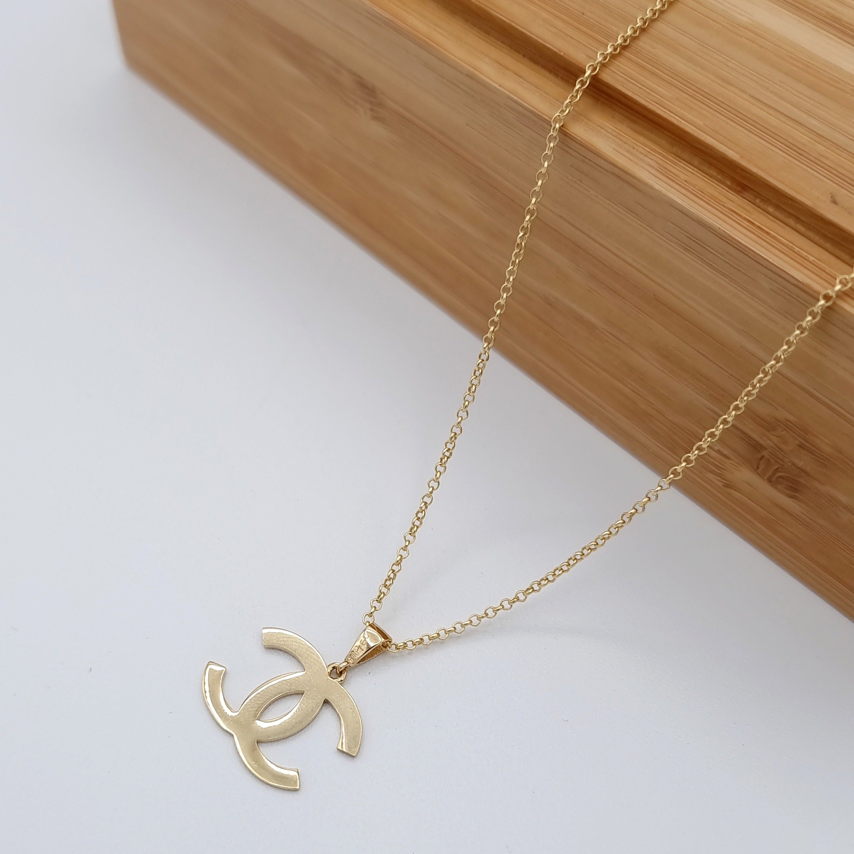 18K Pure Gold Elegant C.H Necklace