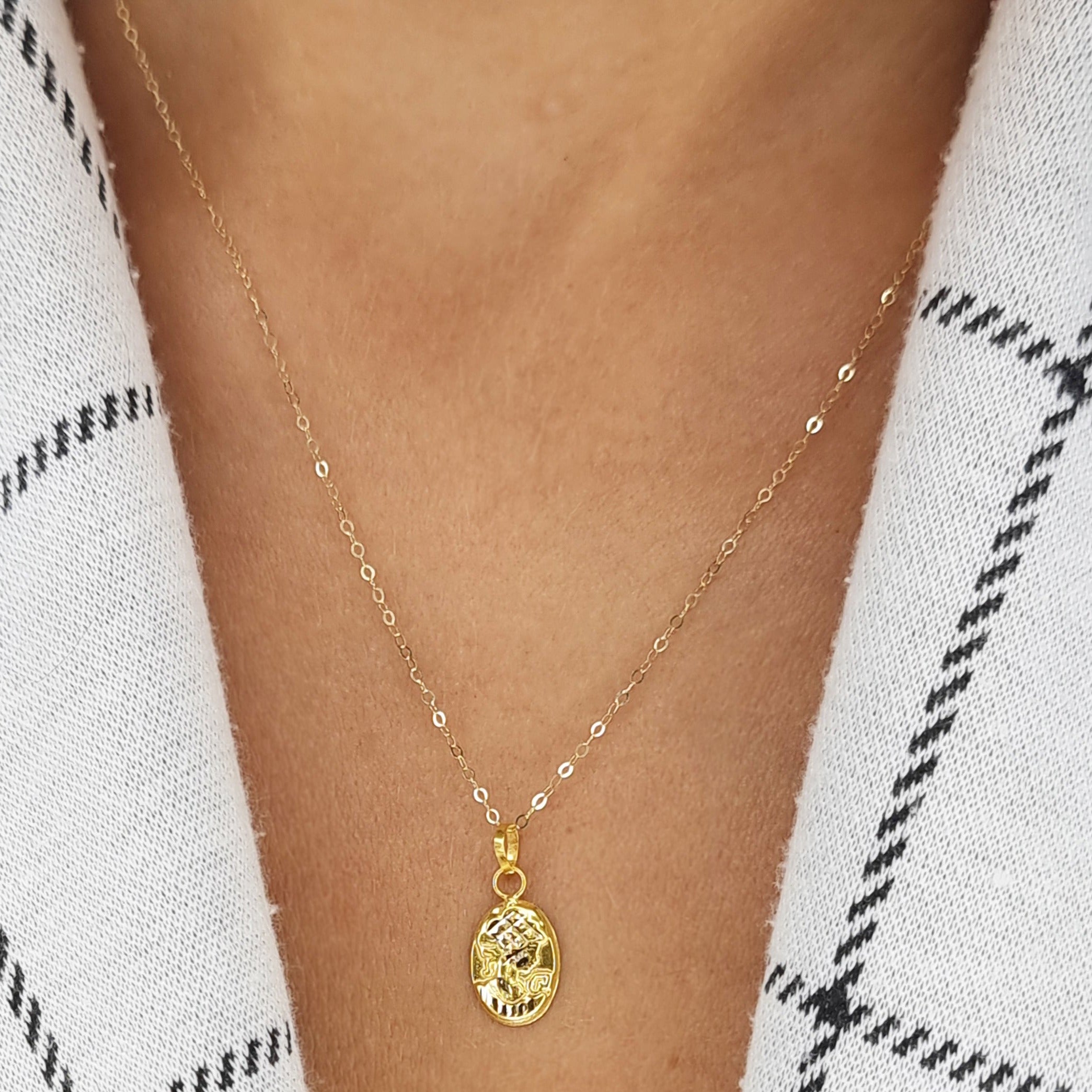 18K Pure Gold Fine Princess Necklace