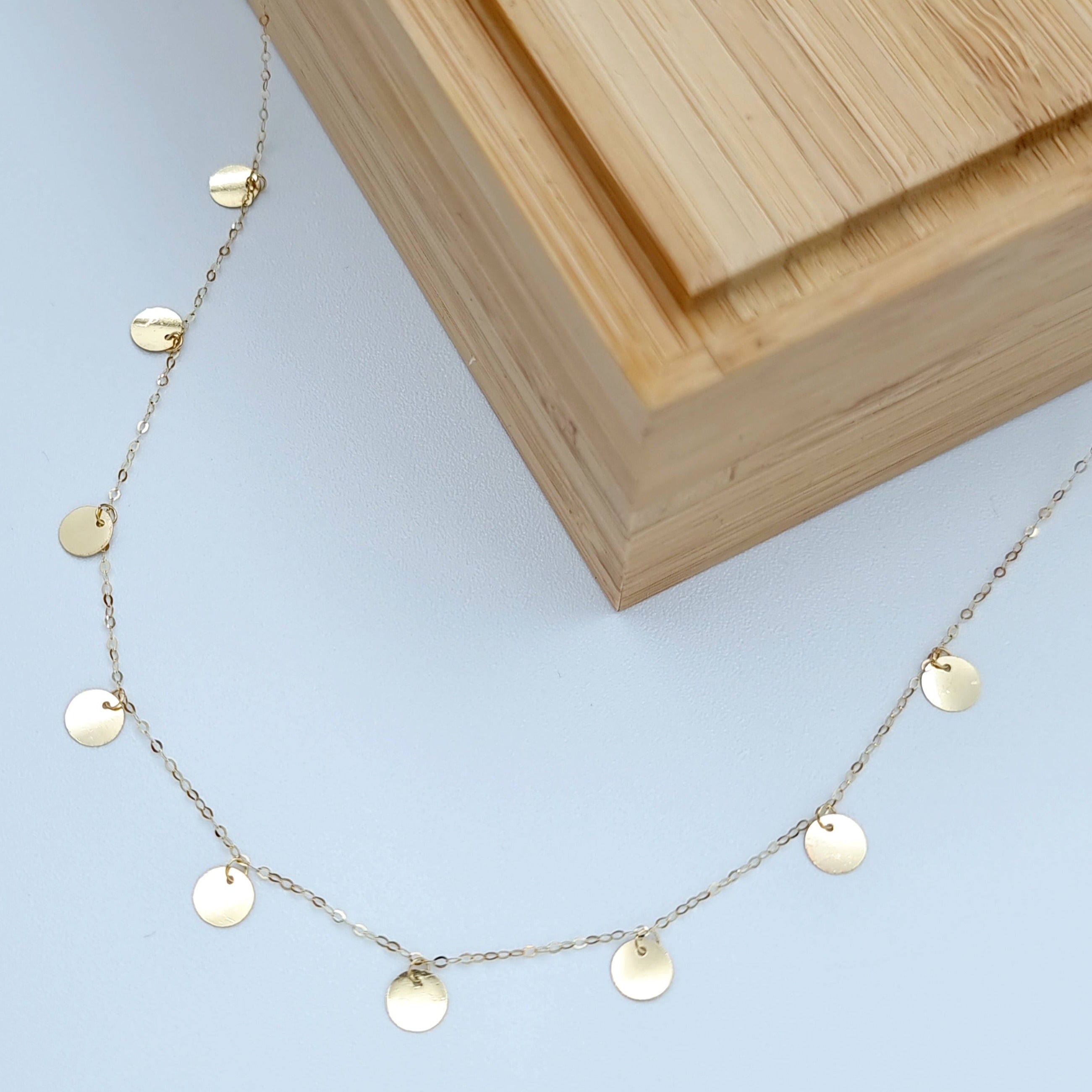 18K Pure Gold Fine Dangling Necklace