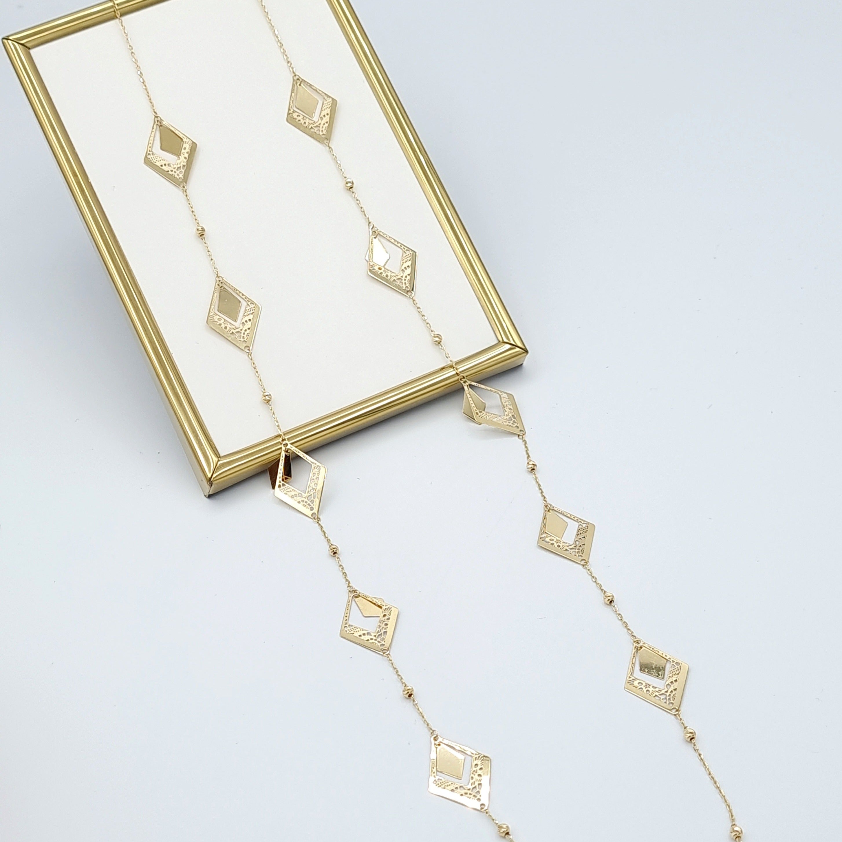 18K Pure Gold Long Necklace