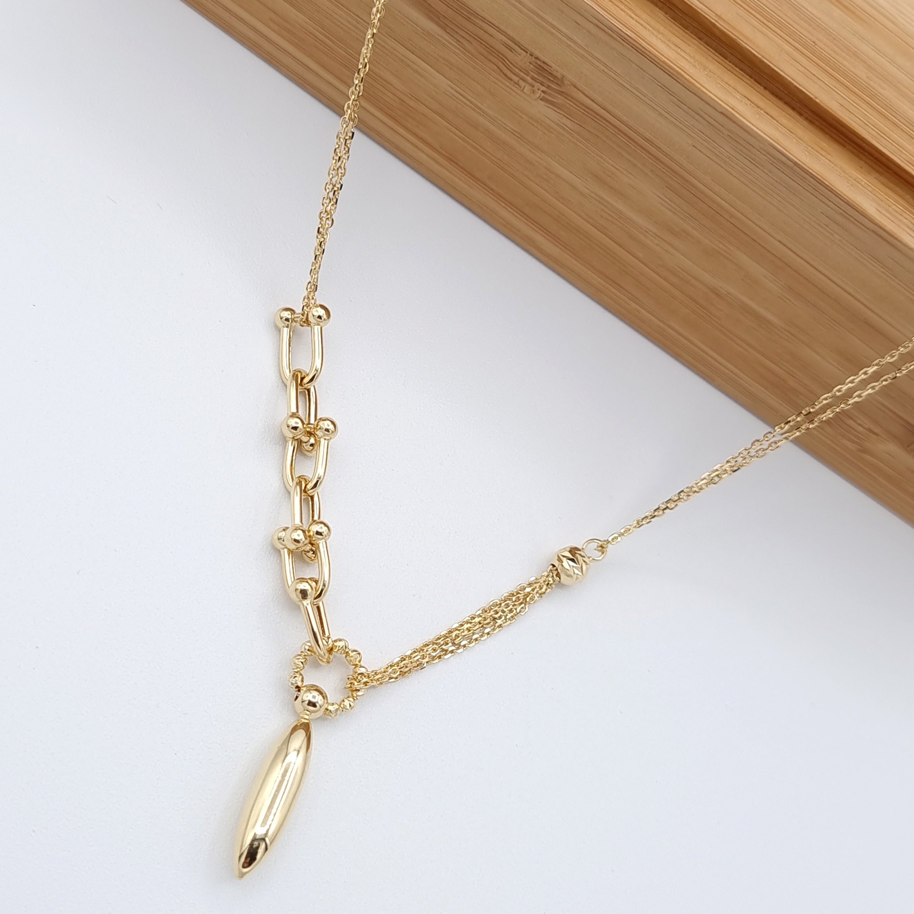 18K Pure Gold Elegant Necklace