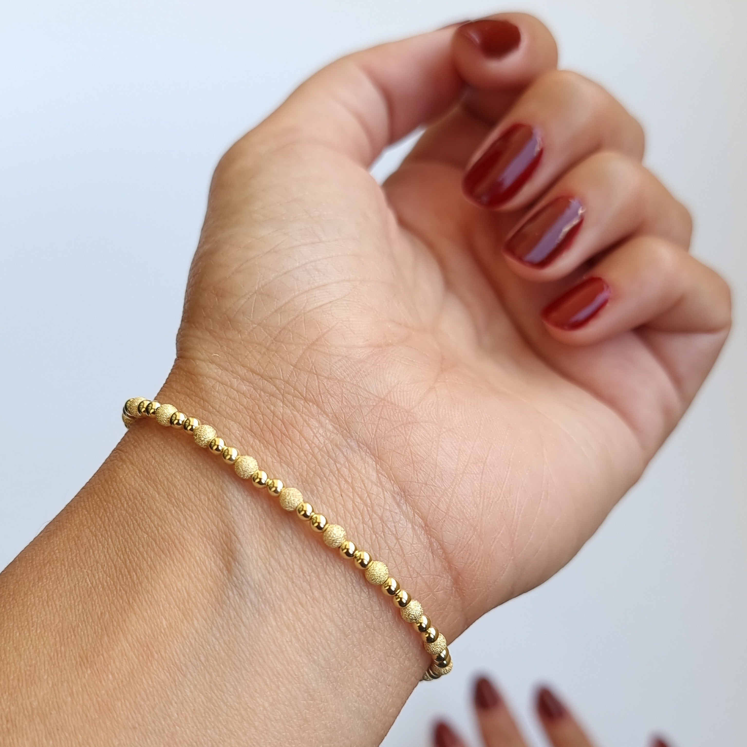 18K Pure Gold Seed Bracelet