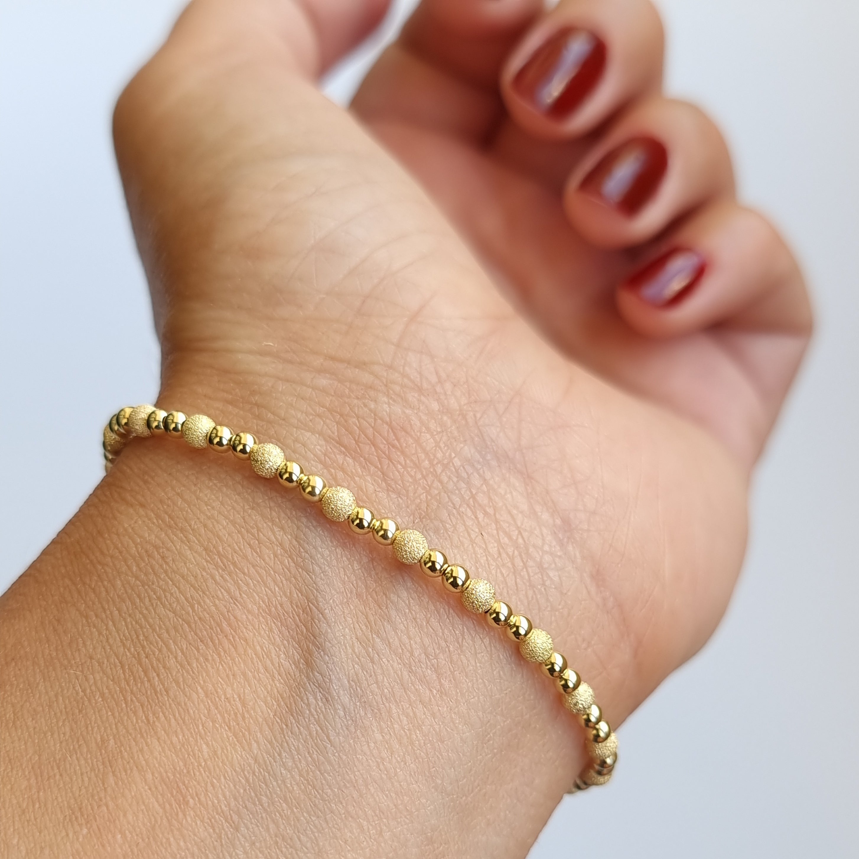 18K Pure Gold Seed Bracelet