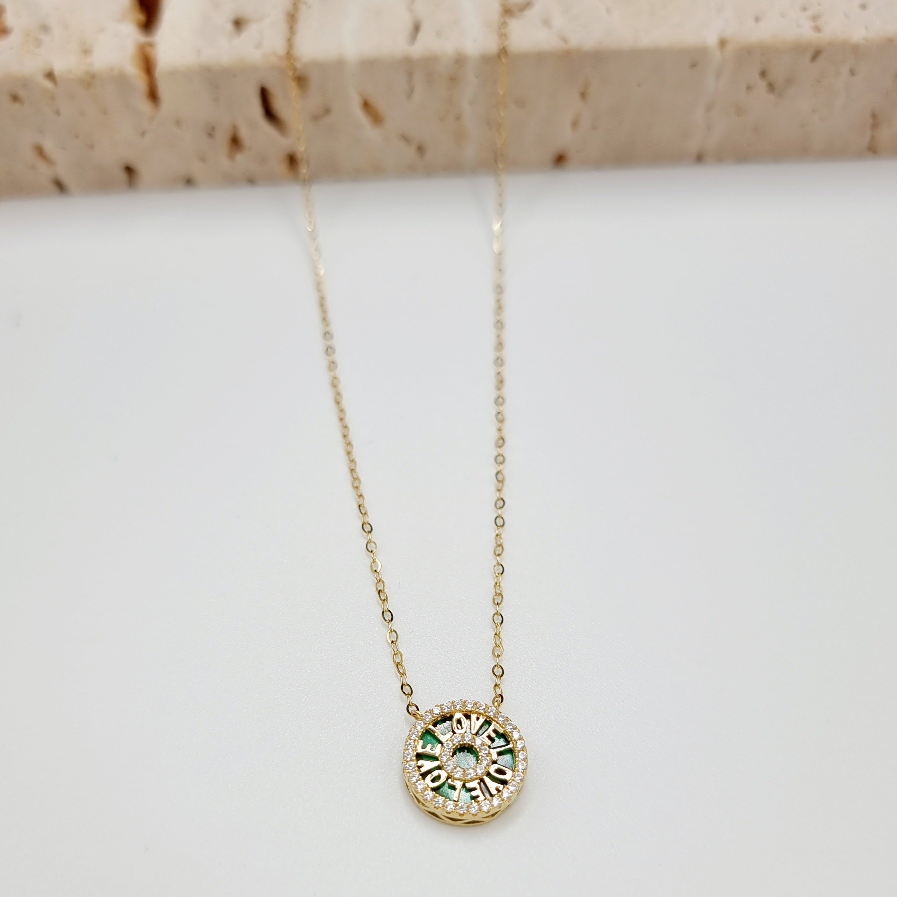 18K Pure Gold Love Necklace