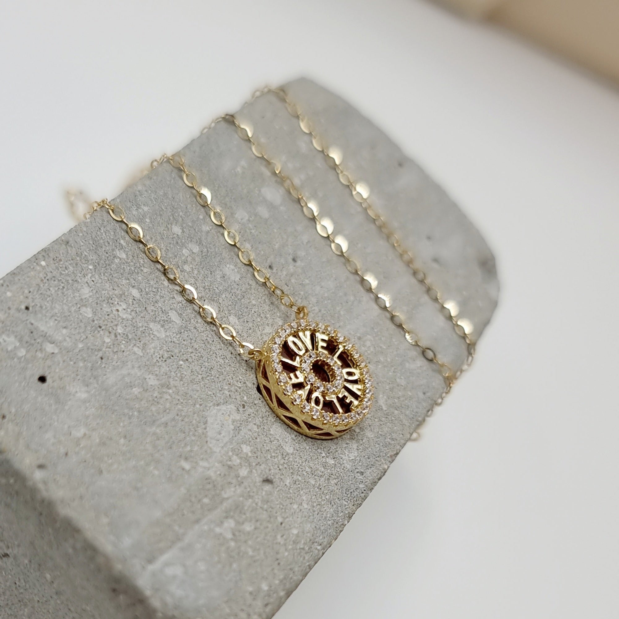 18K Pure Gold Love Necklace