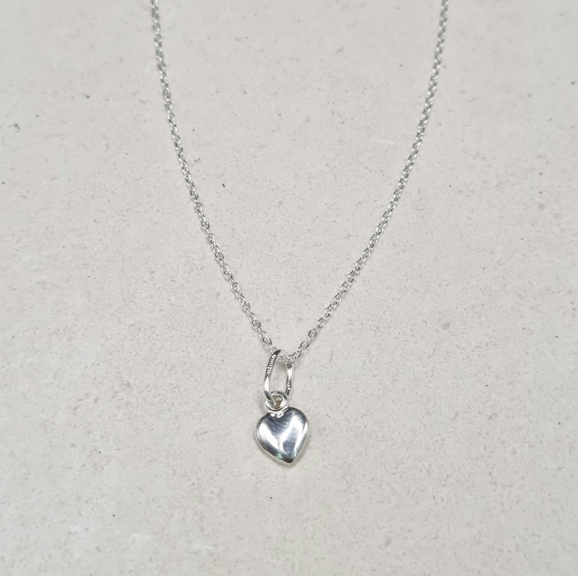 Real 925 Sterling Silver Fine Heart Necklace