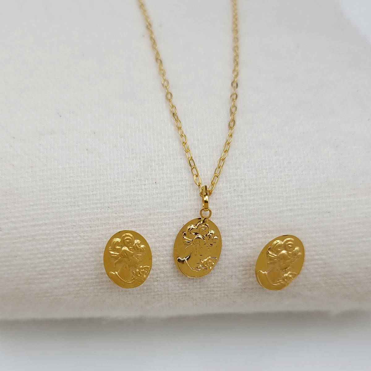 18K Pure Gold Princess Clip Jewelry Set | Gold Jewelry Set | 18K Gold ...