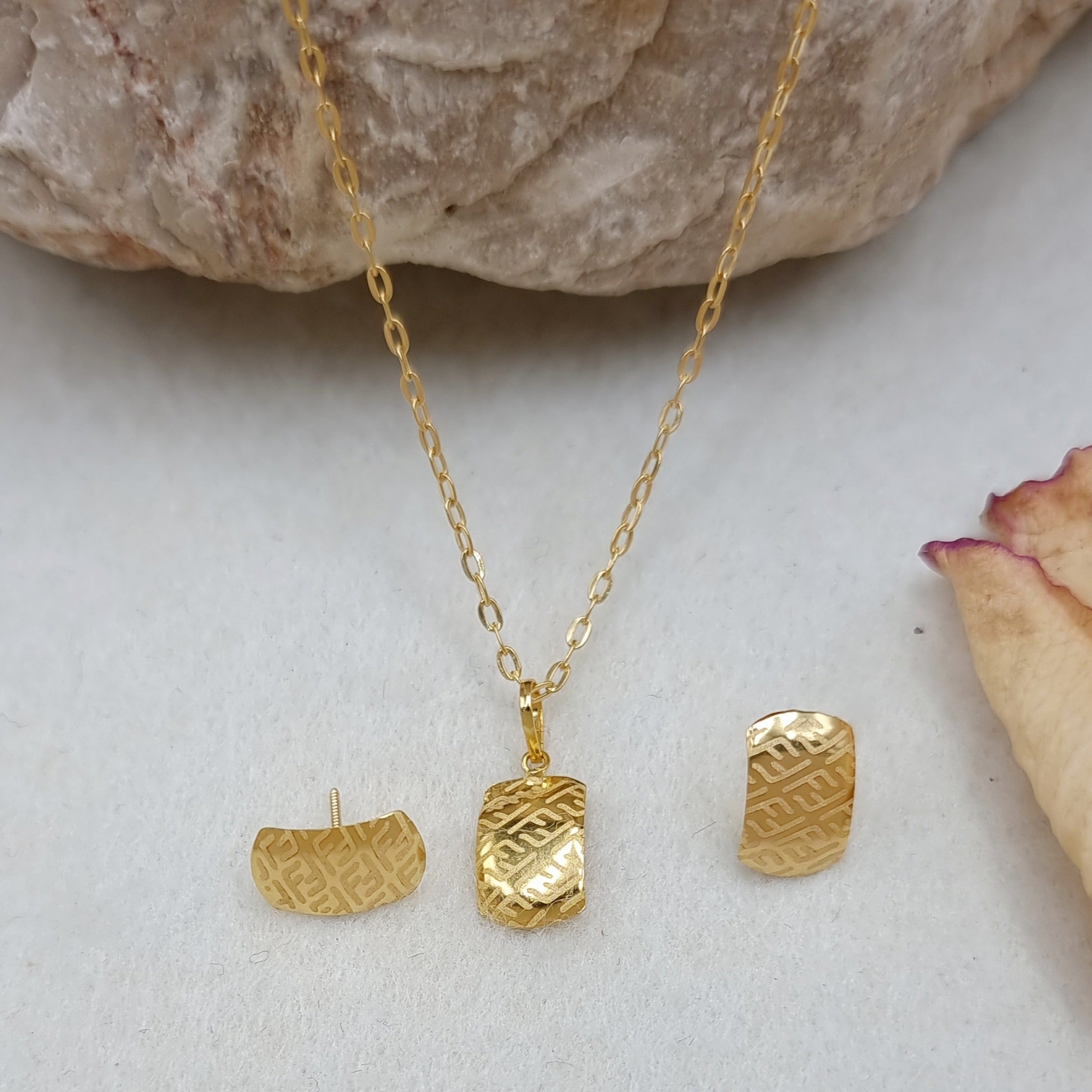 18K Pure Gold F.F Clip Jewelry Set