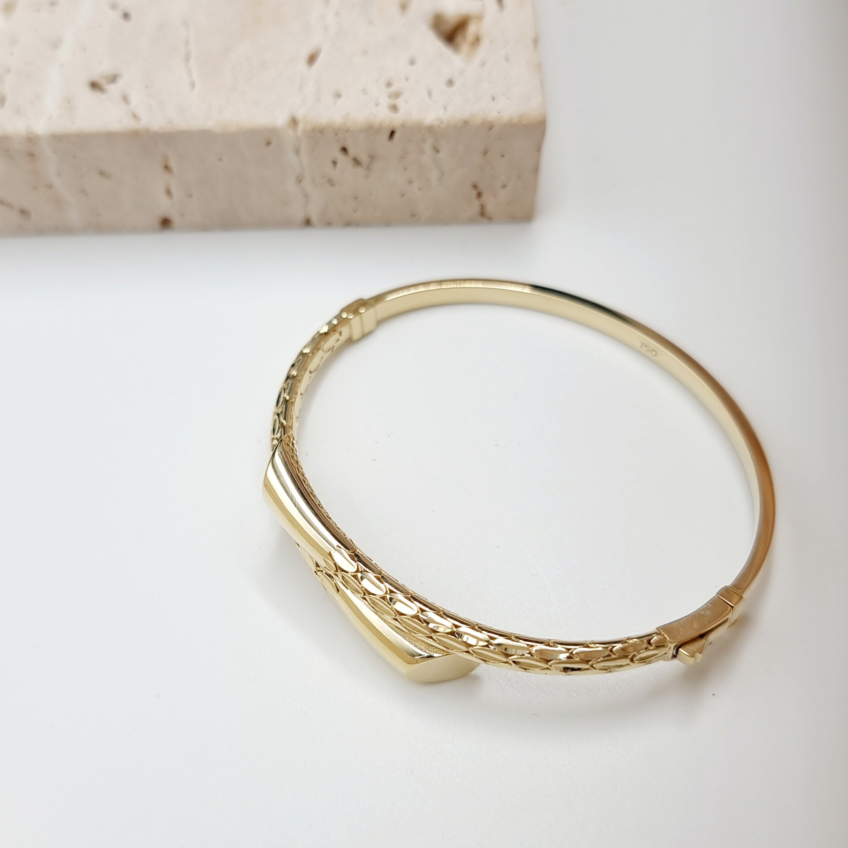 18K Pure Gold Bangle