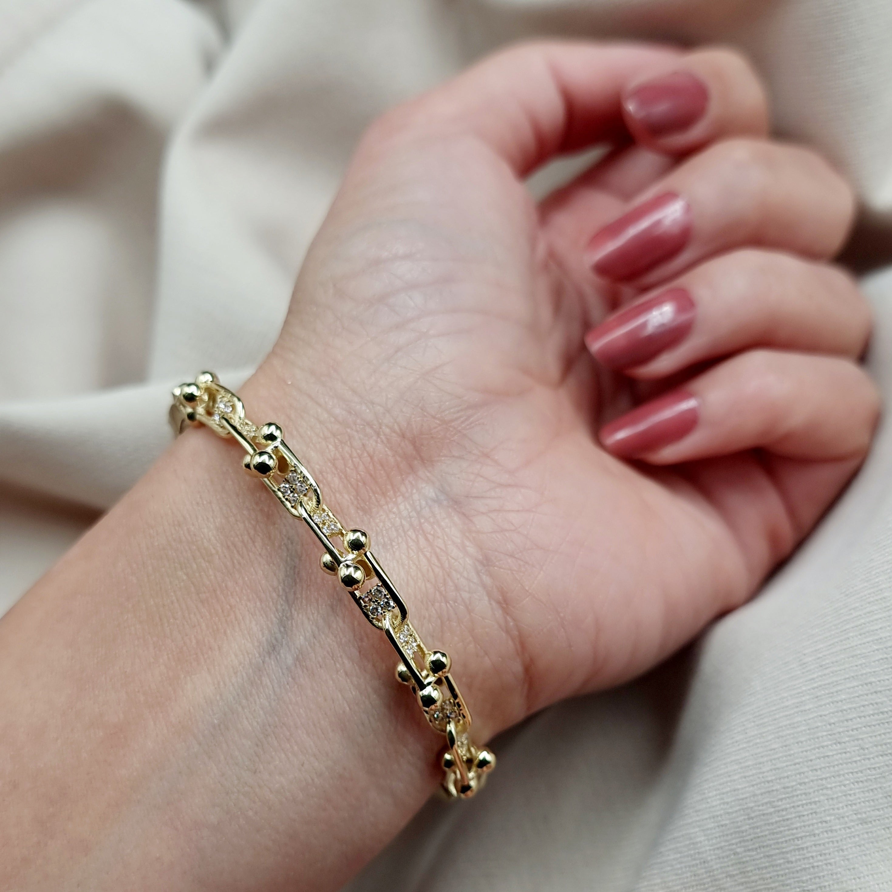 18K Pure Gold T.F Link Bangle