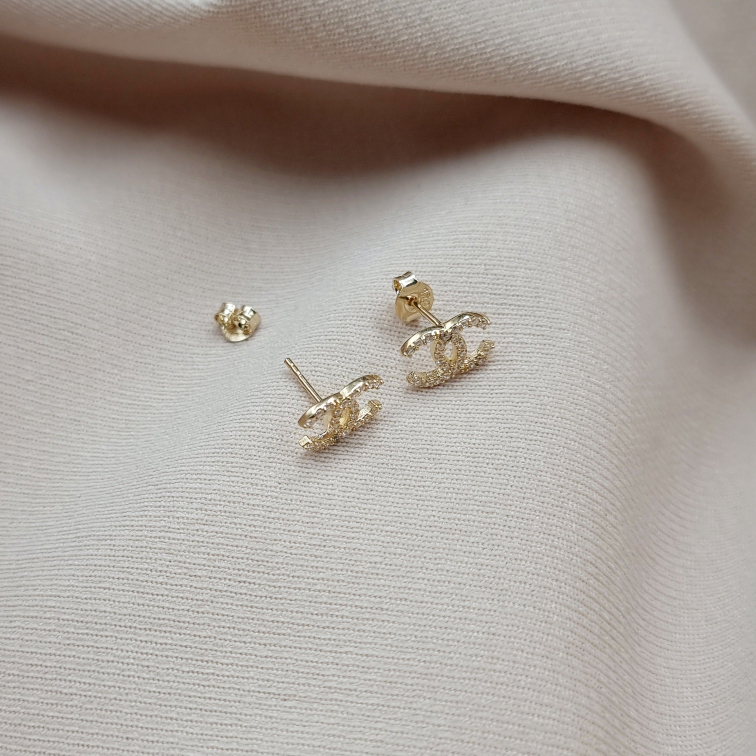 18K Pure Gold C.H Earring Set