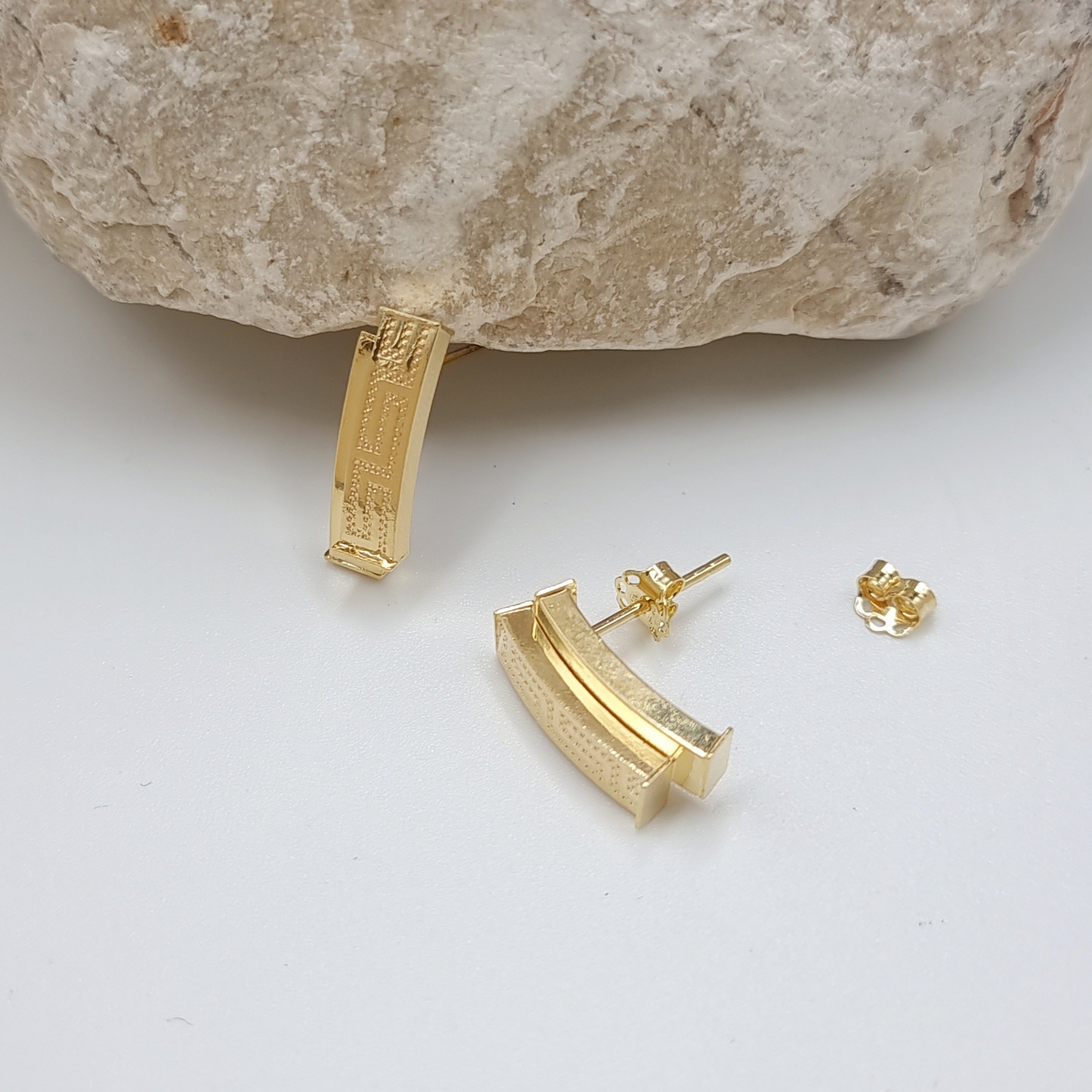 18K Pure Gold Elegant Earring Set