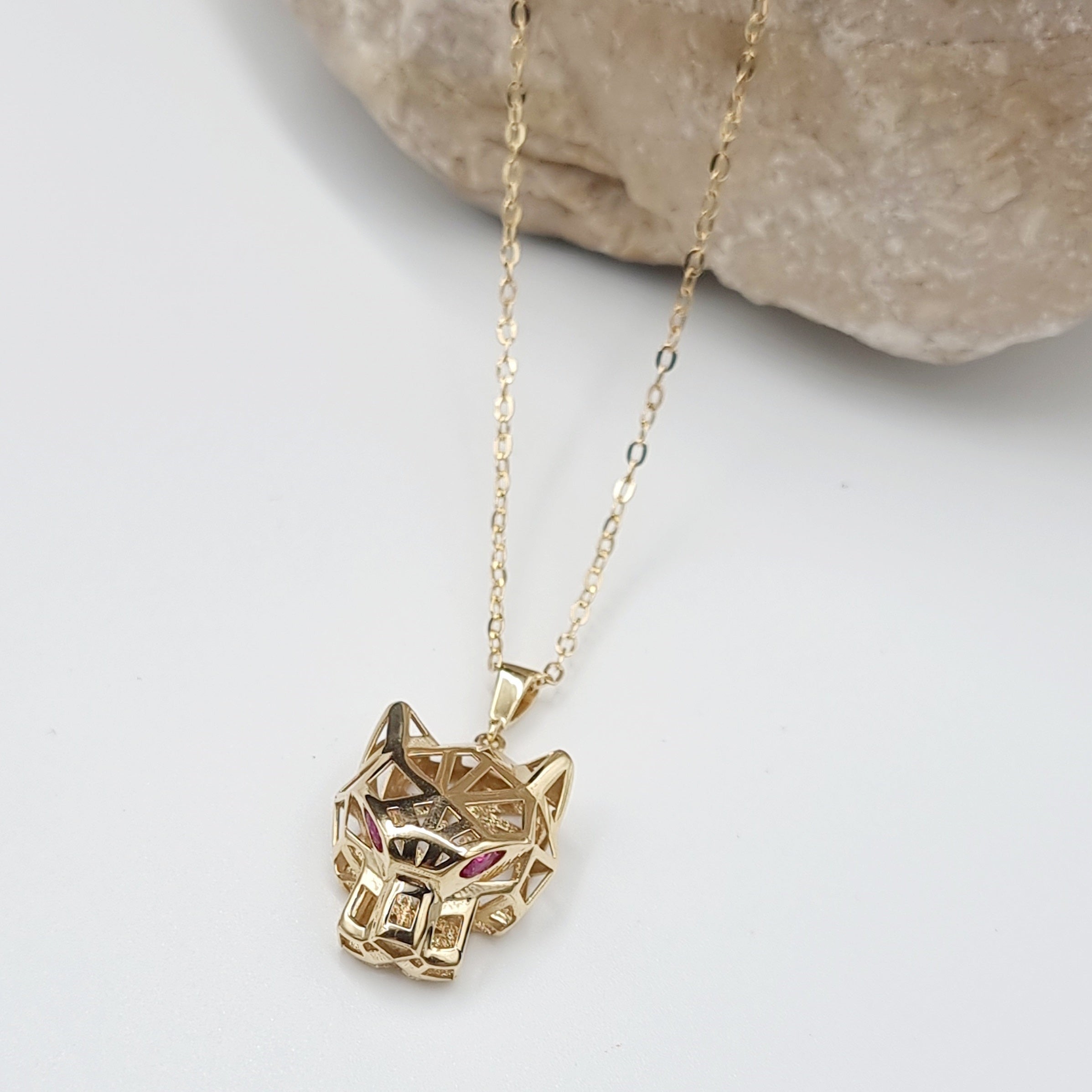 18K Pure Gold C.R Panther Necklace