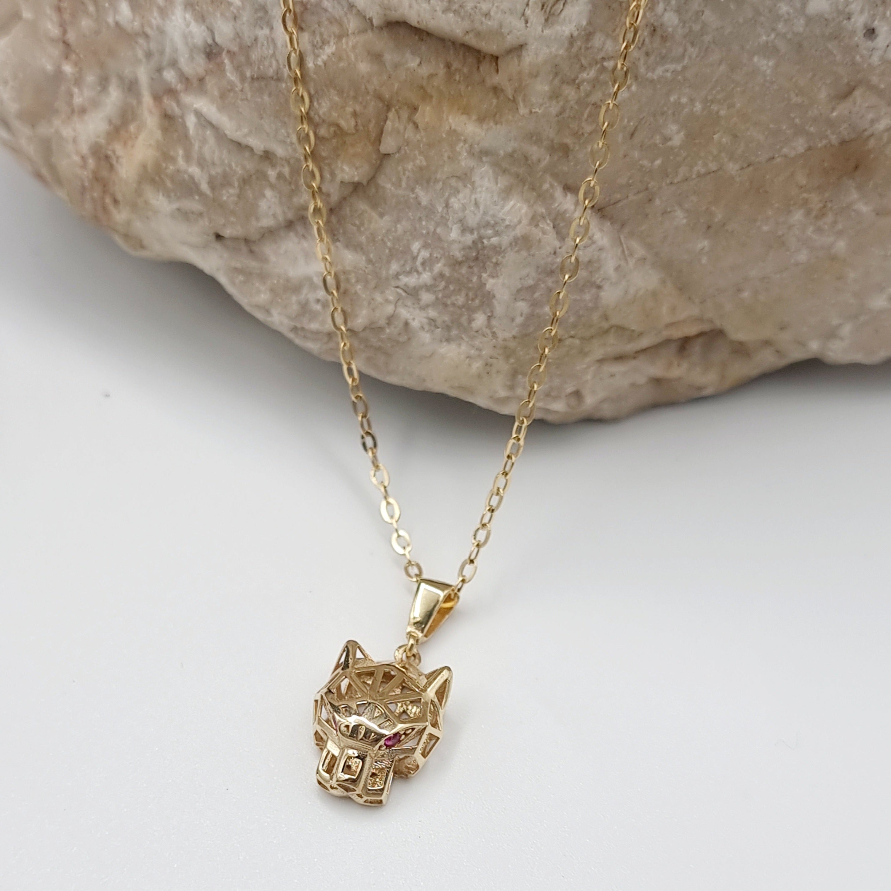 18K Pure Gold C.R Panther Necklace