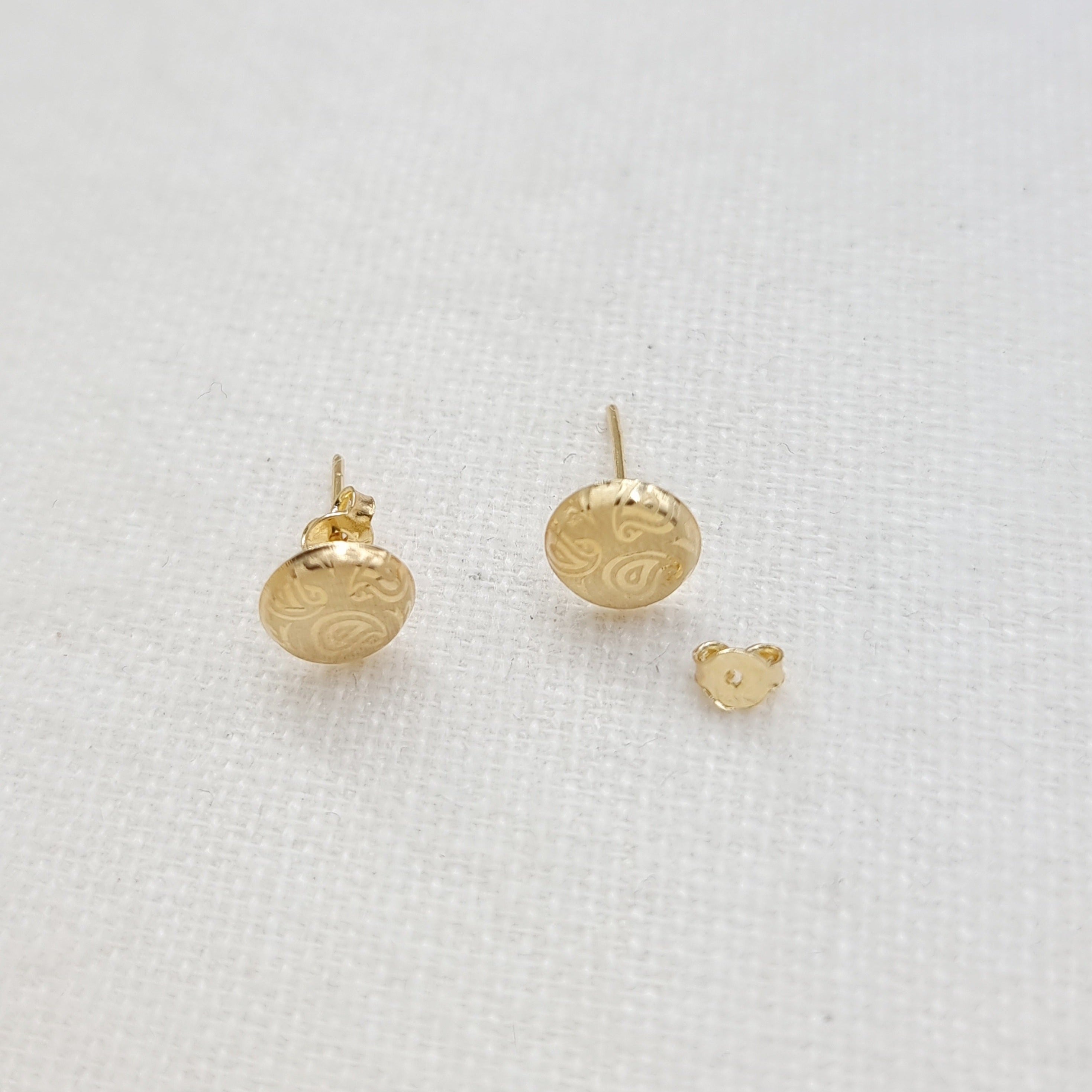 18K Pure Gold Fine Stud Earring Set