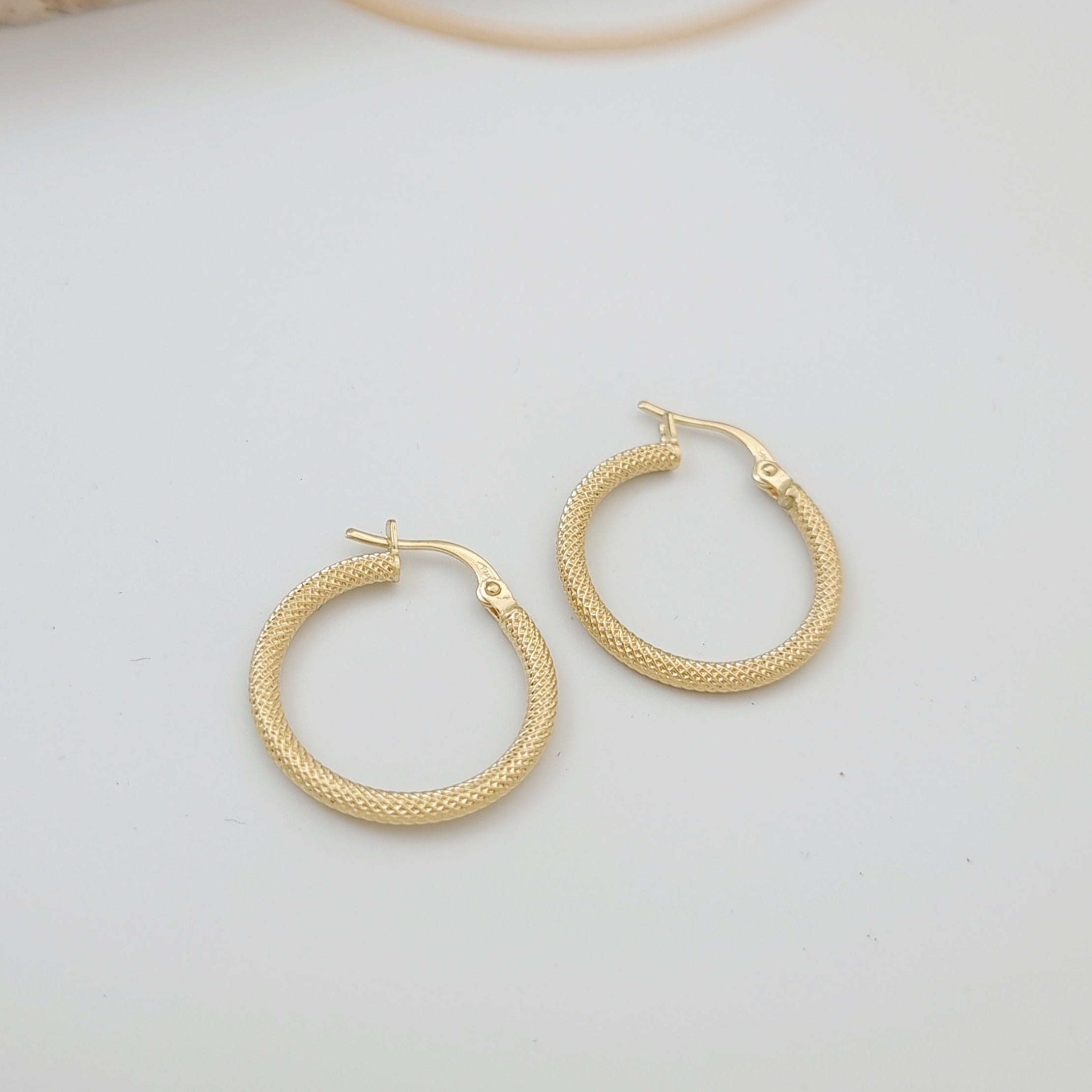 18K Pure Gold Hoop Earring Set