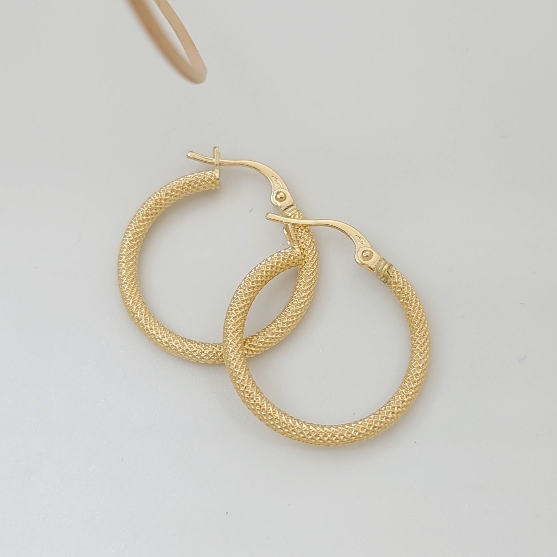 18K Pure Gold Hoop Earring Set