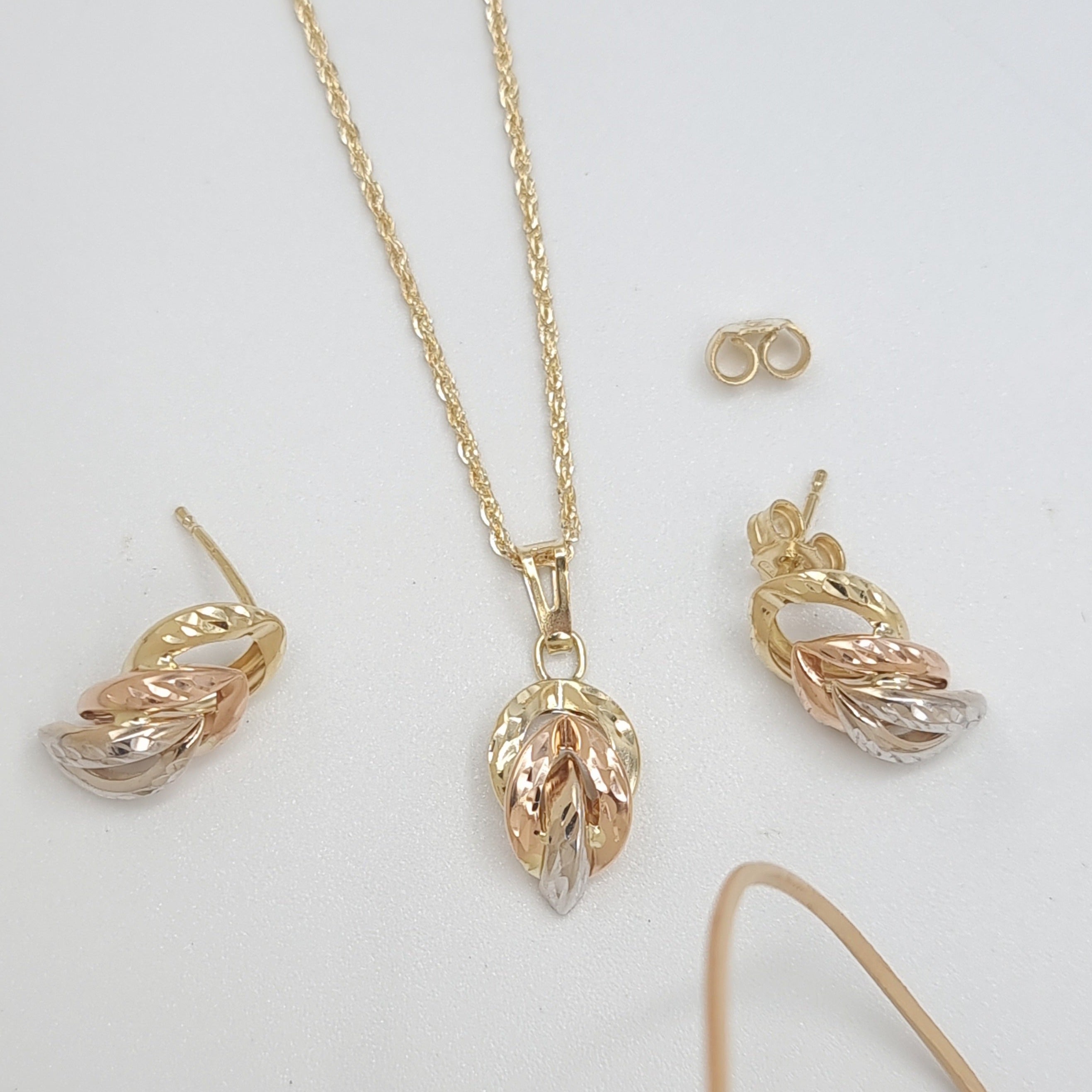 18K Pure Gold Leaf Jewelry Set