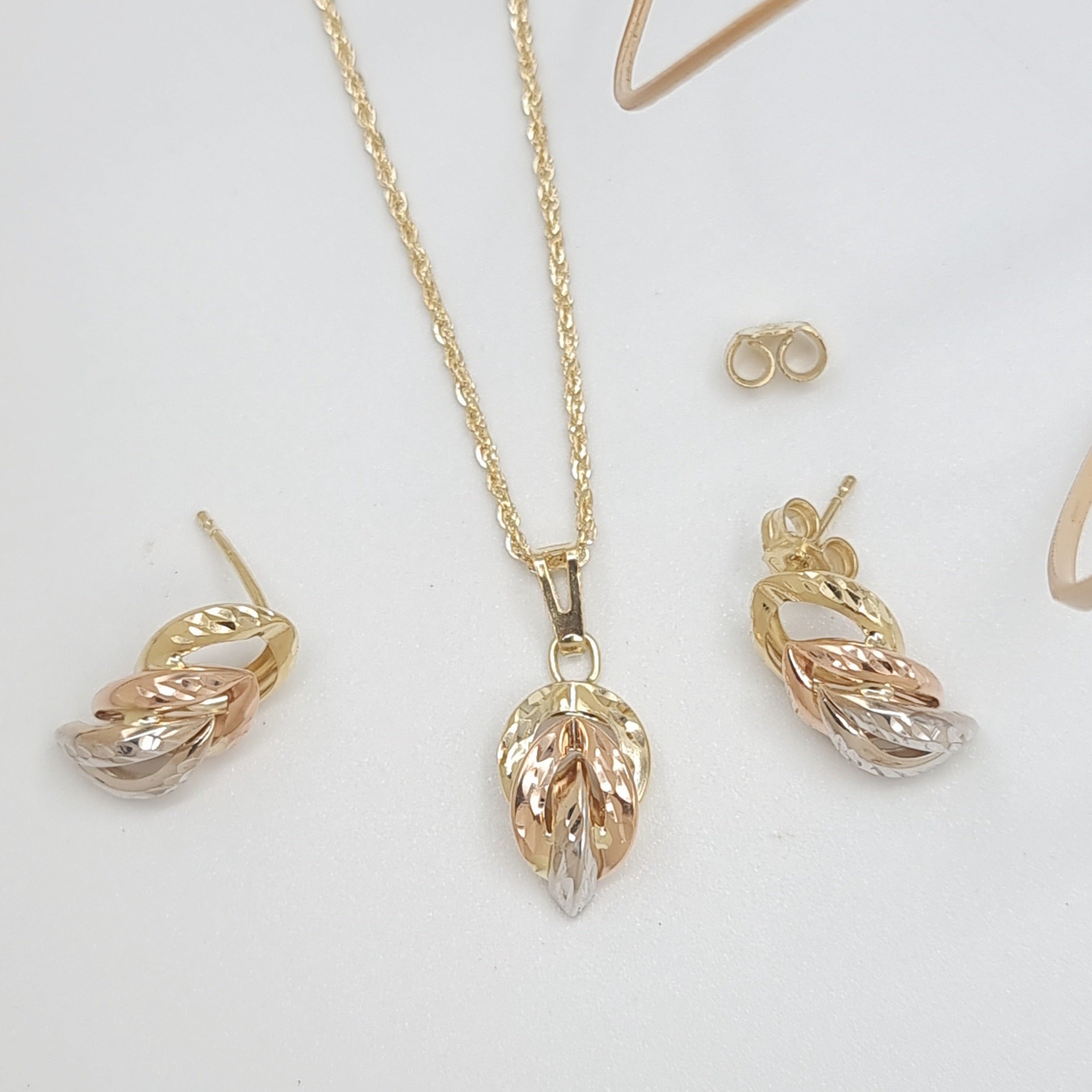 18K Pure Gold Leaf Jewelry Set