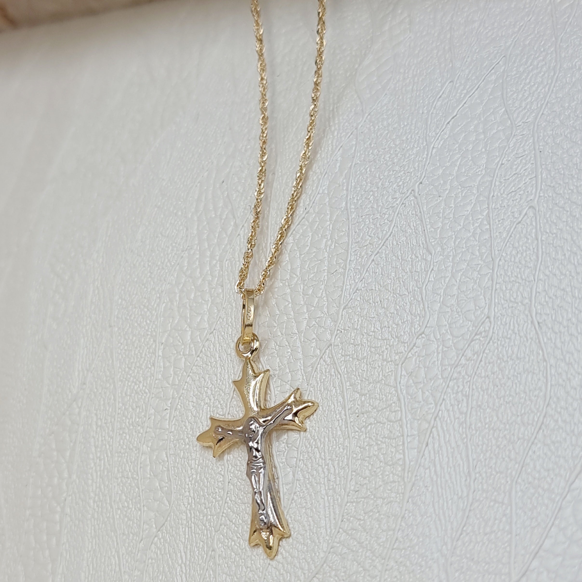 18K Pure Gold Jesus Cross Necklace