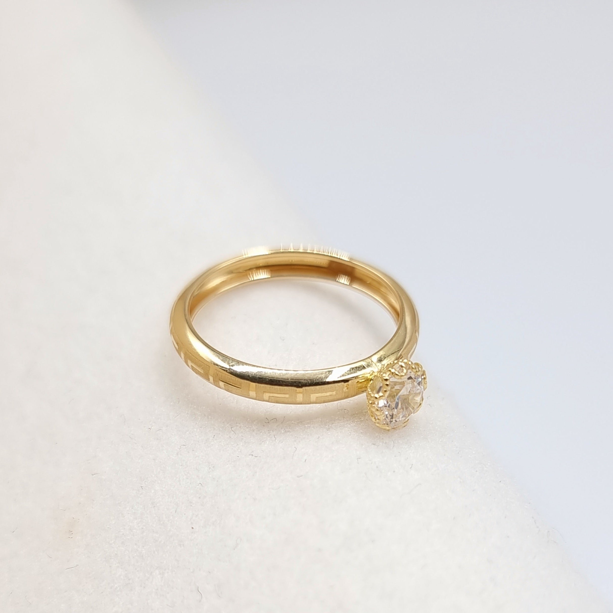 18K Pure Gold Elegant Stone Ring