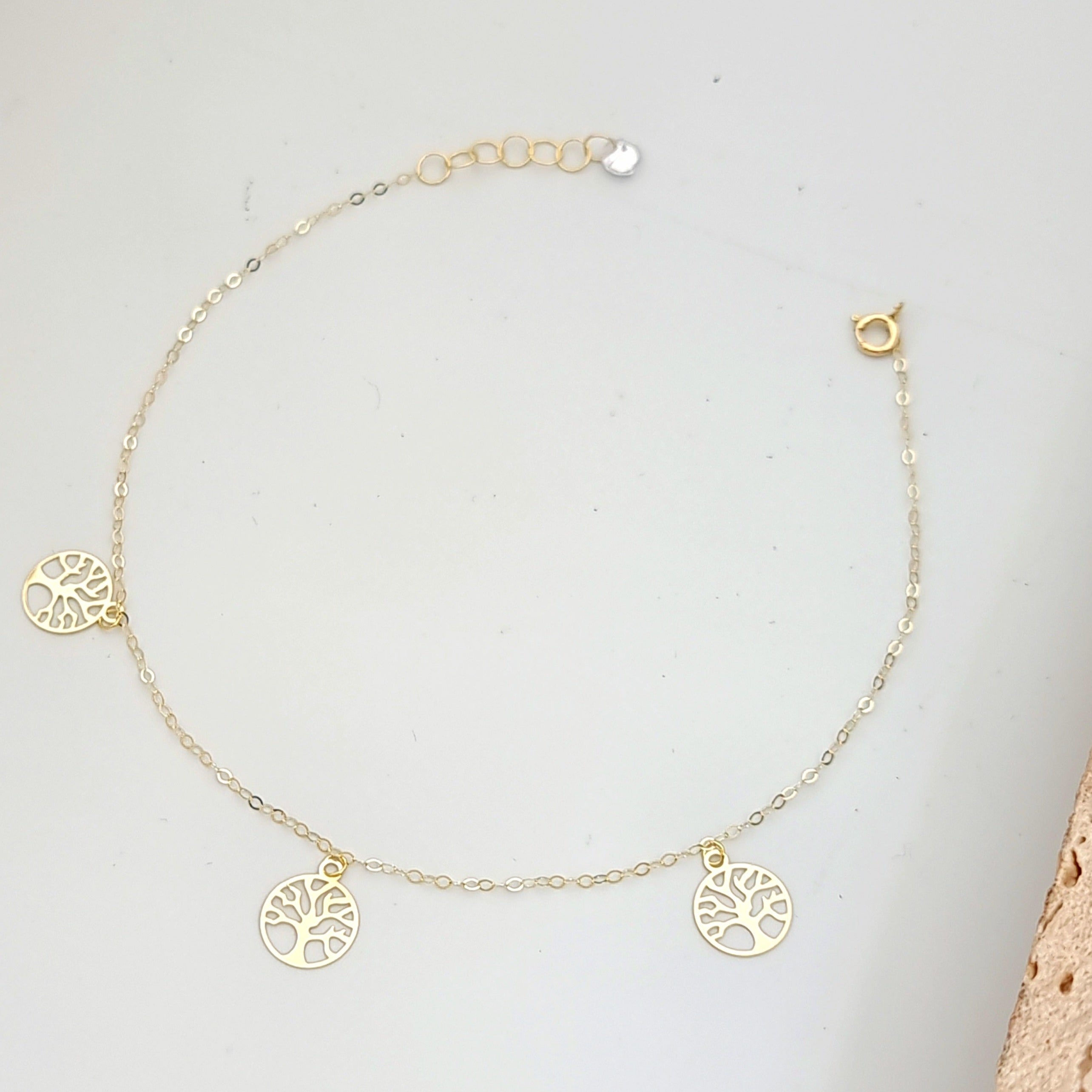 18K Pure Gold Tree Bracelet