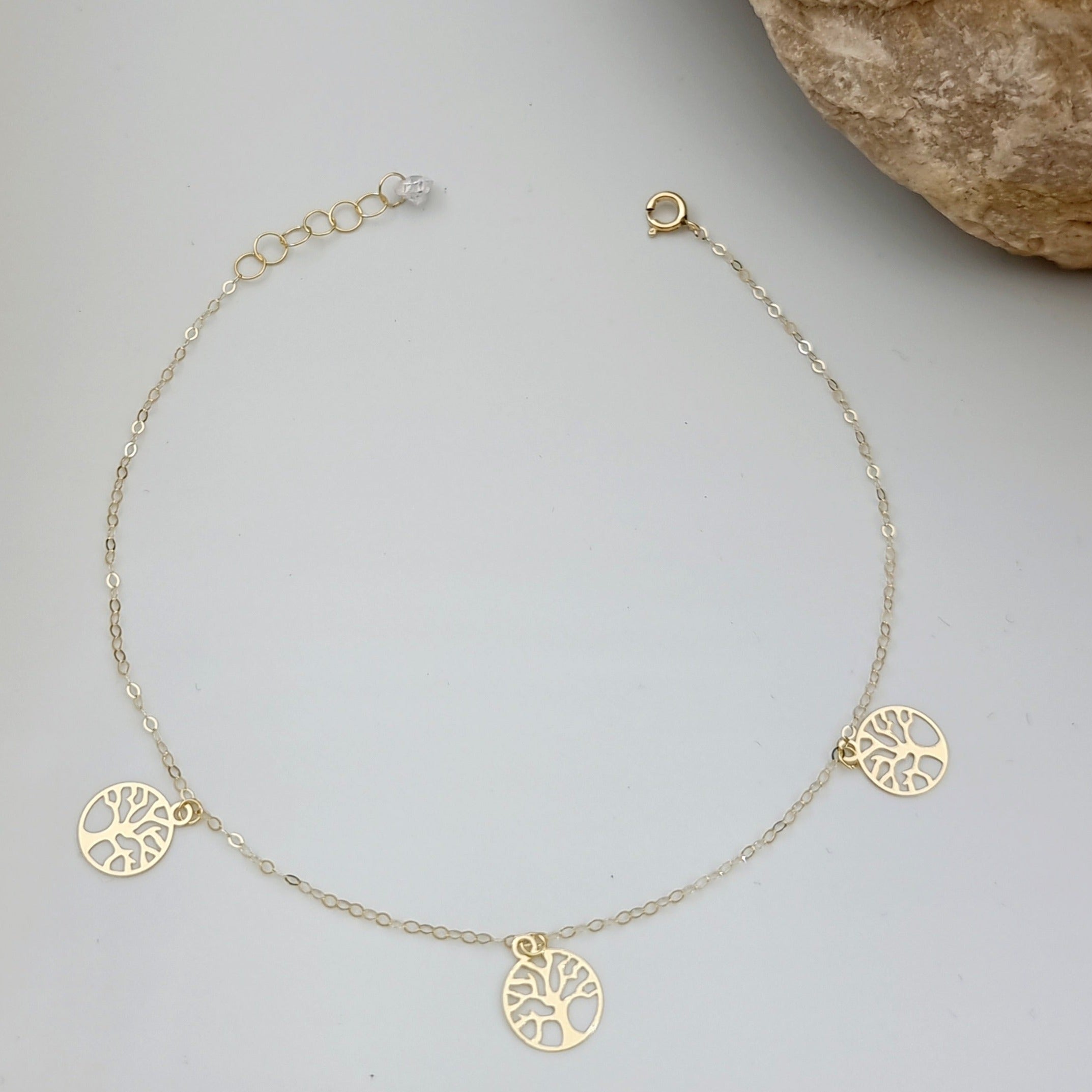 18K Pure Gold Tree Bracelet