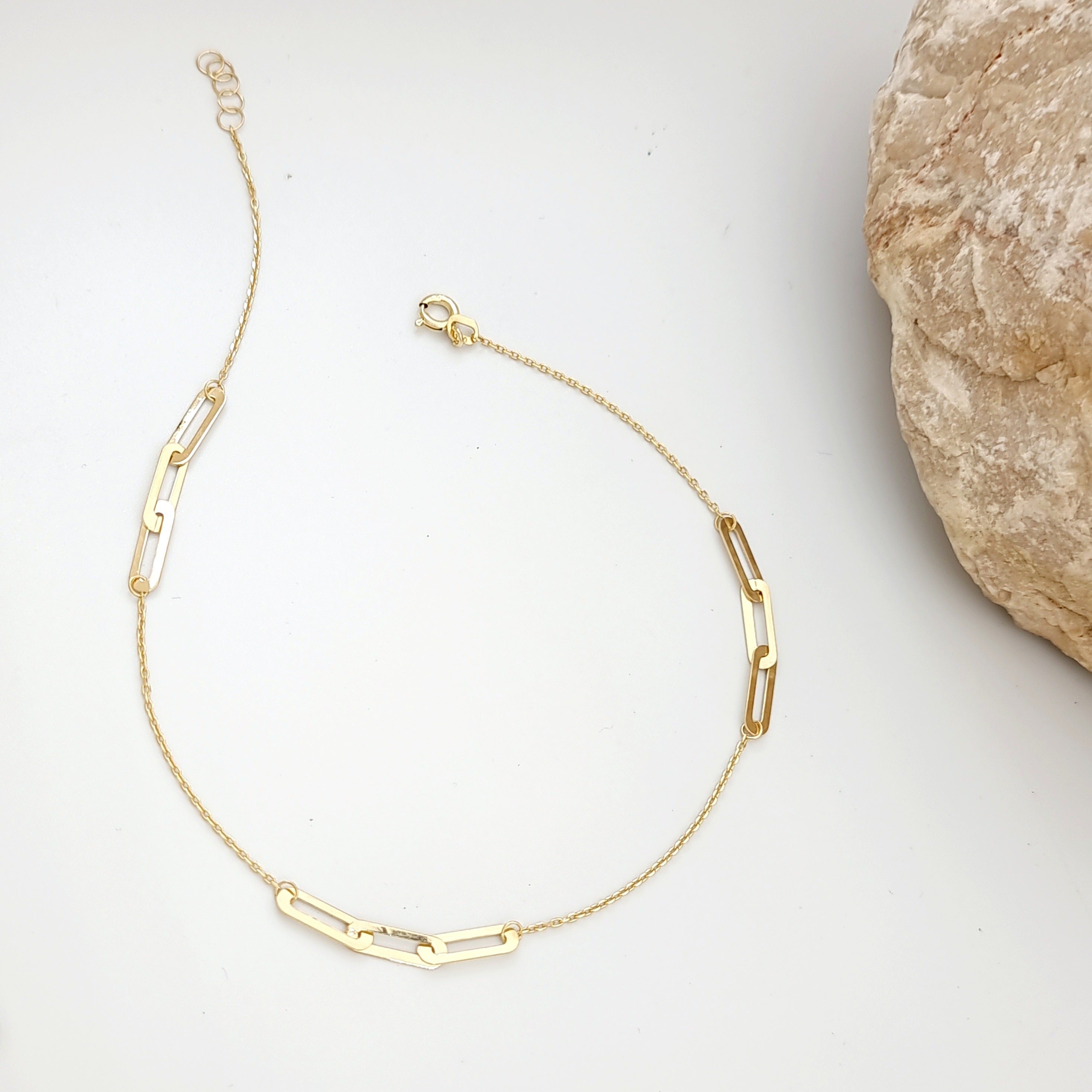 18K Pure Gold Adjustable Anklet