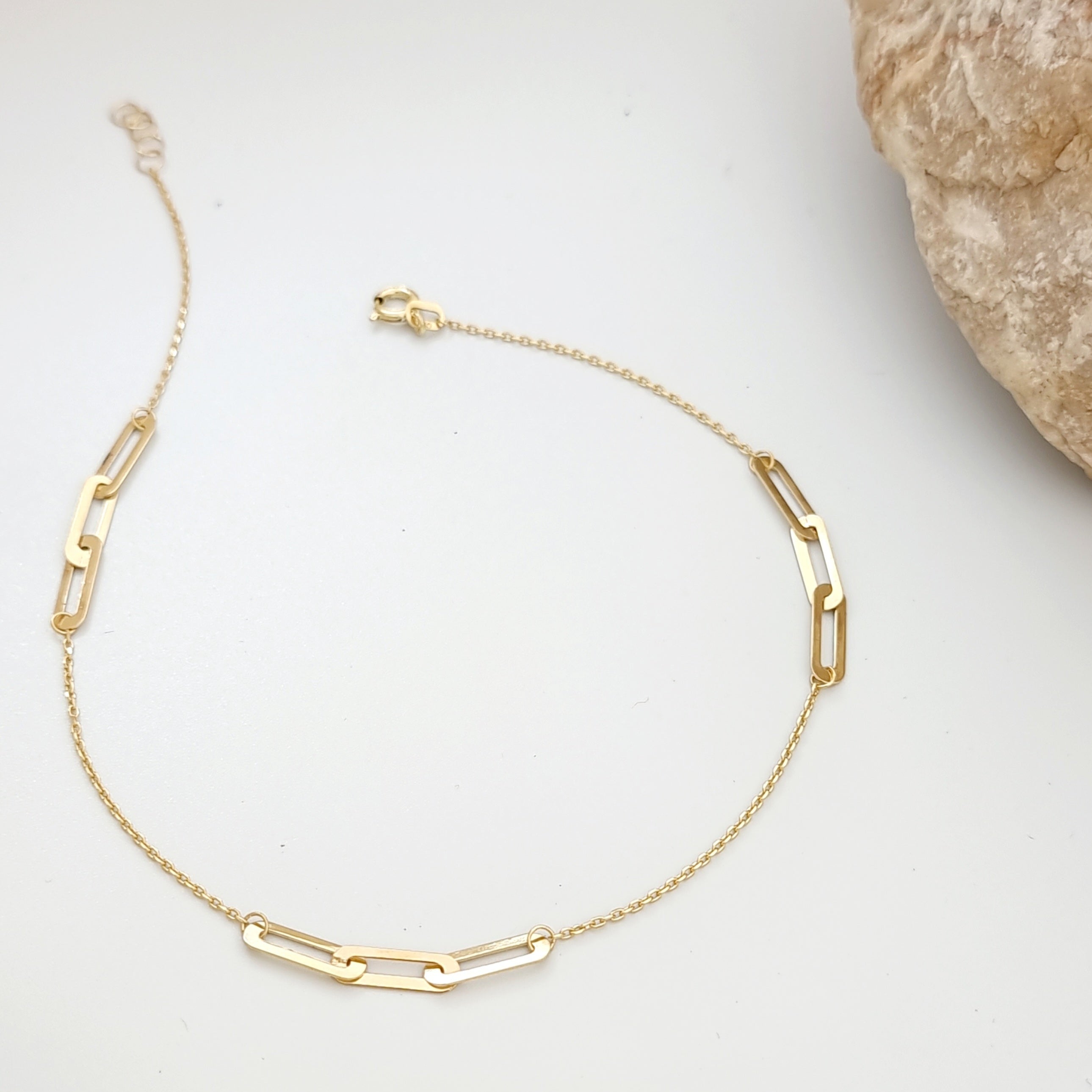 18K Pure Gold Adjustable Anklet