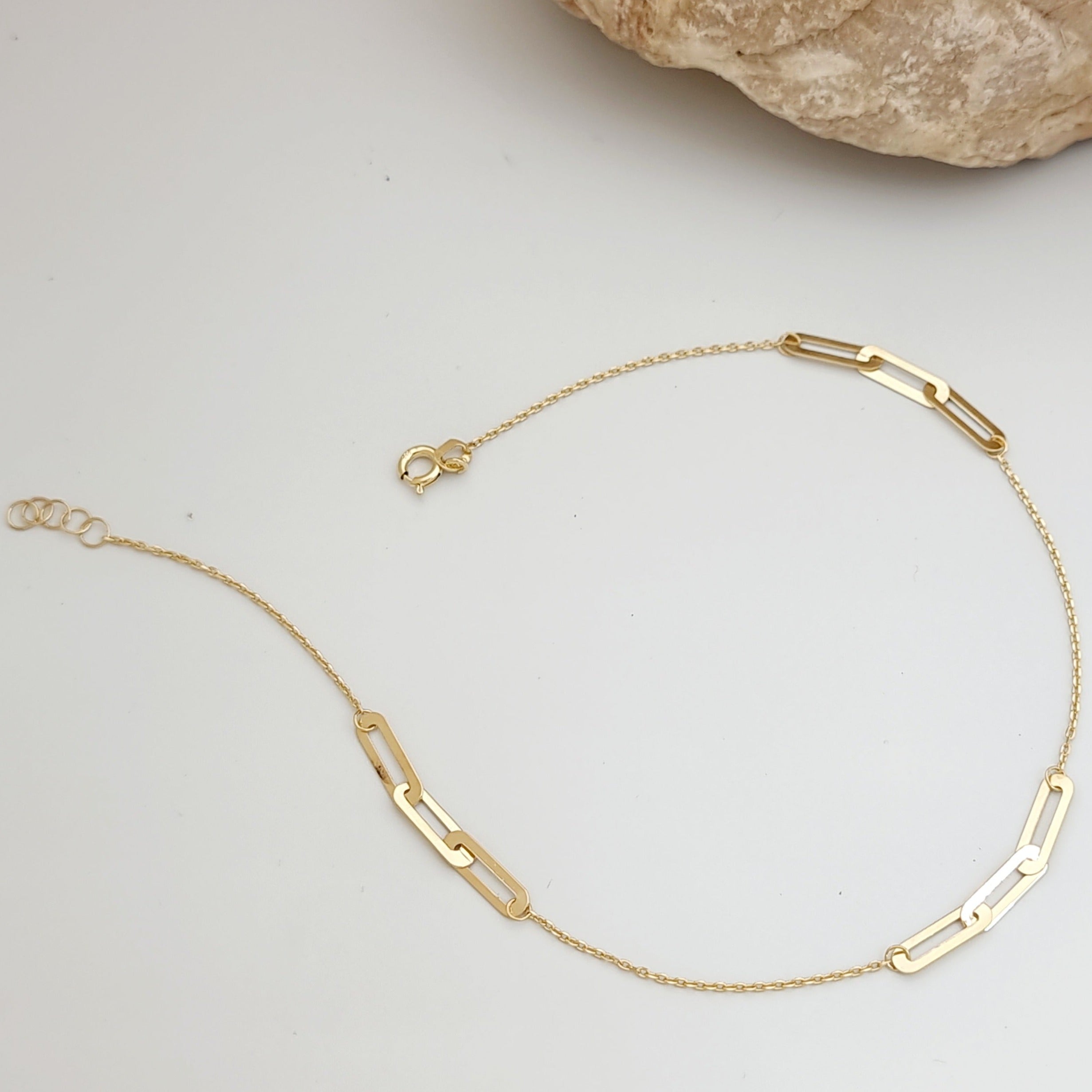 18K Pure Gold Adjustable Anklet