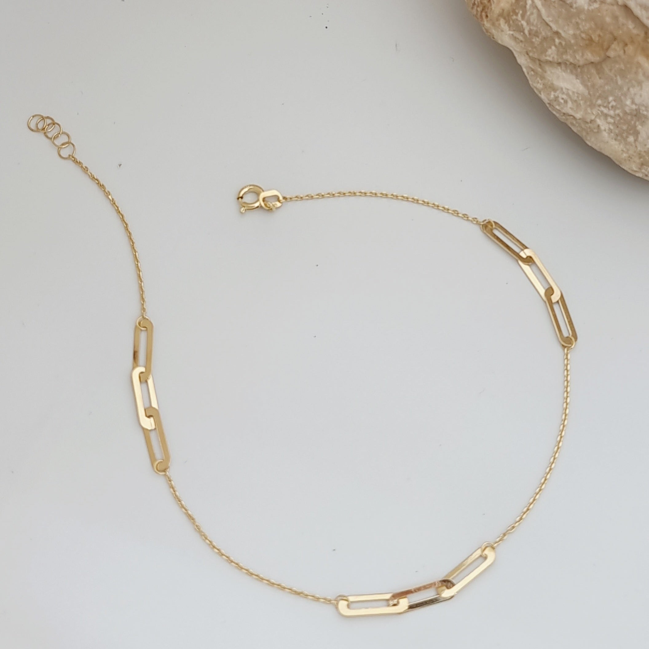 18K Pure Gold Adjustable Anklet