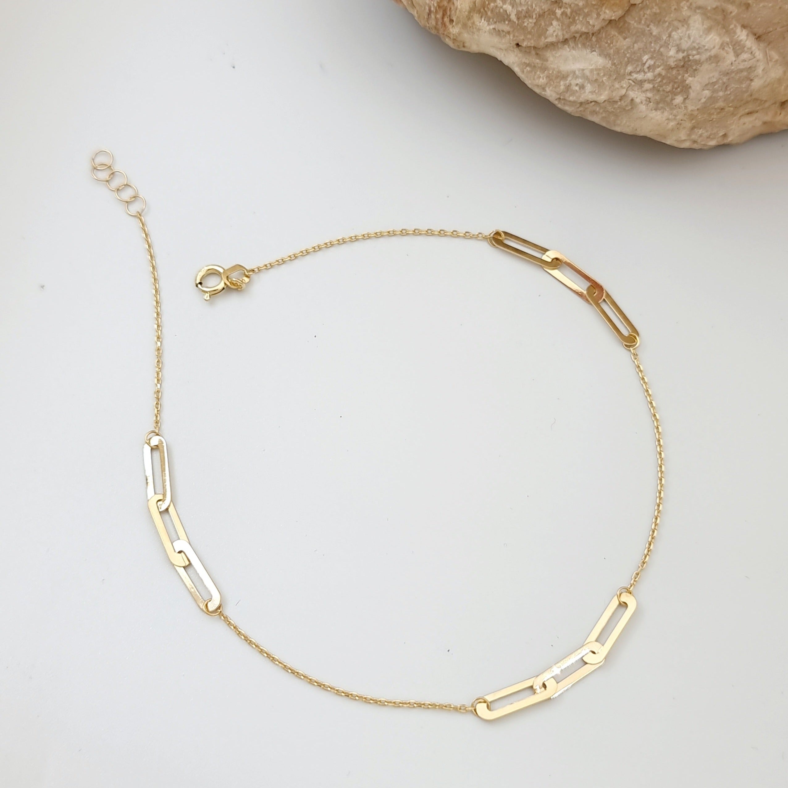 18K Pure Gold Adjustable Anklet