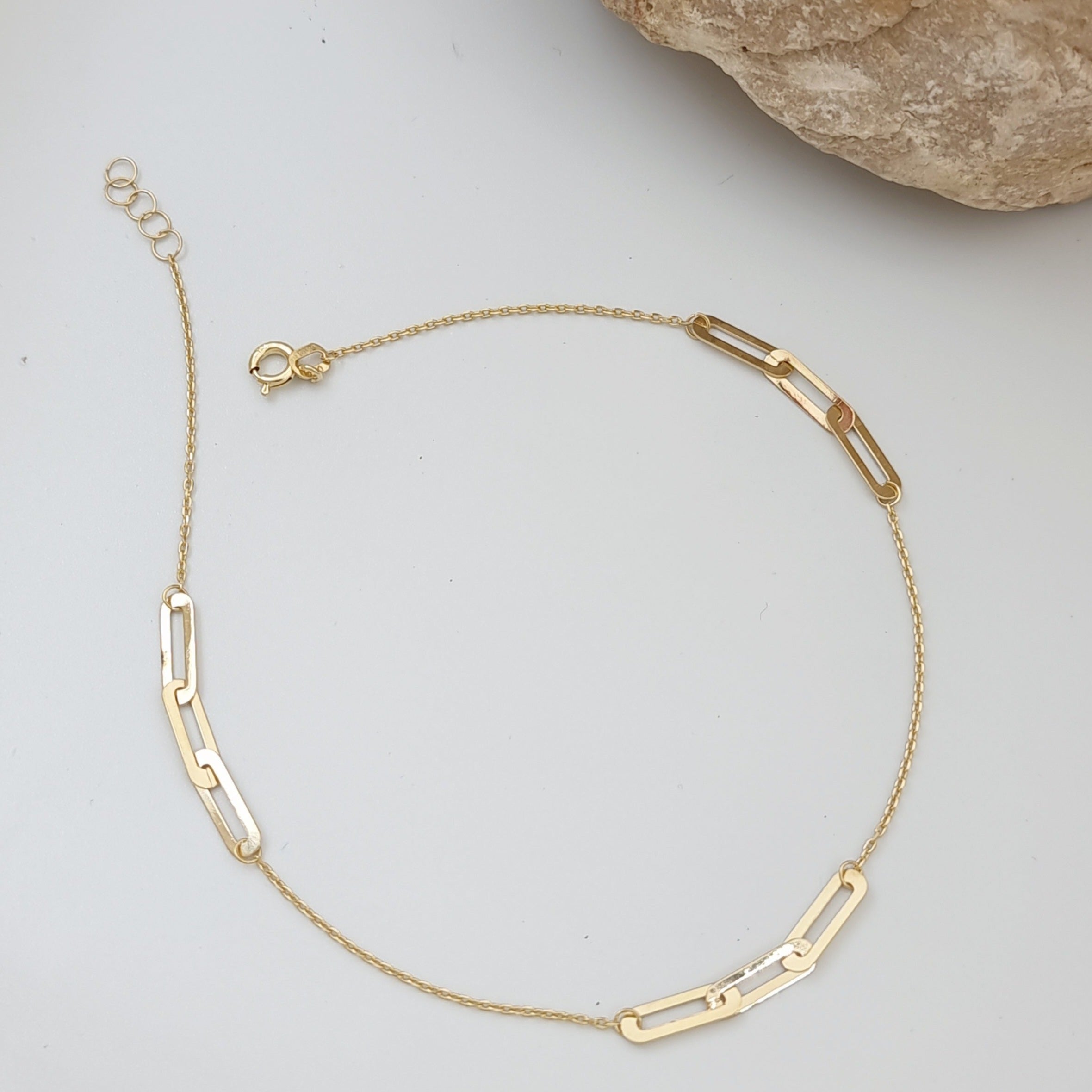 18K Pure Gold Adjustable Anklet