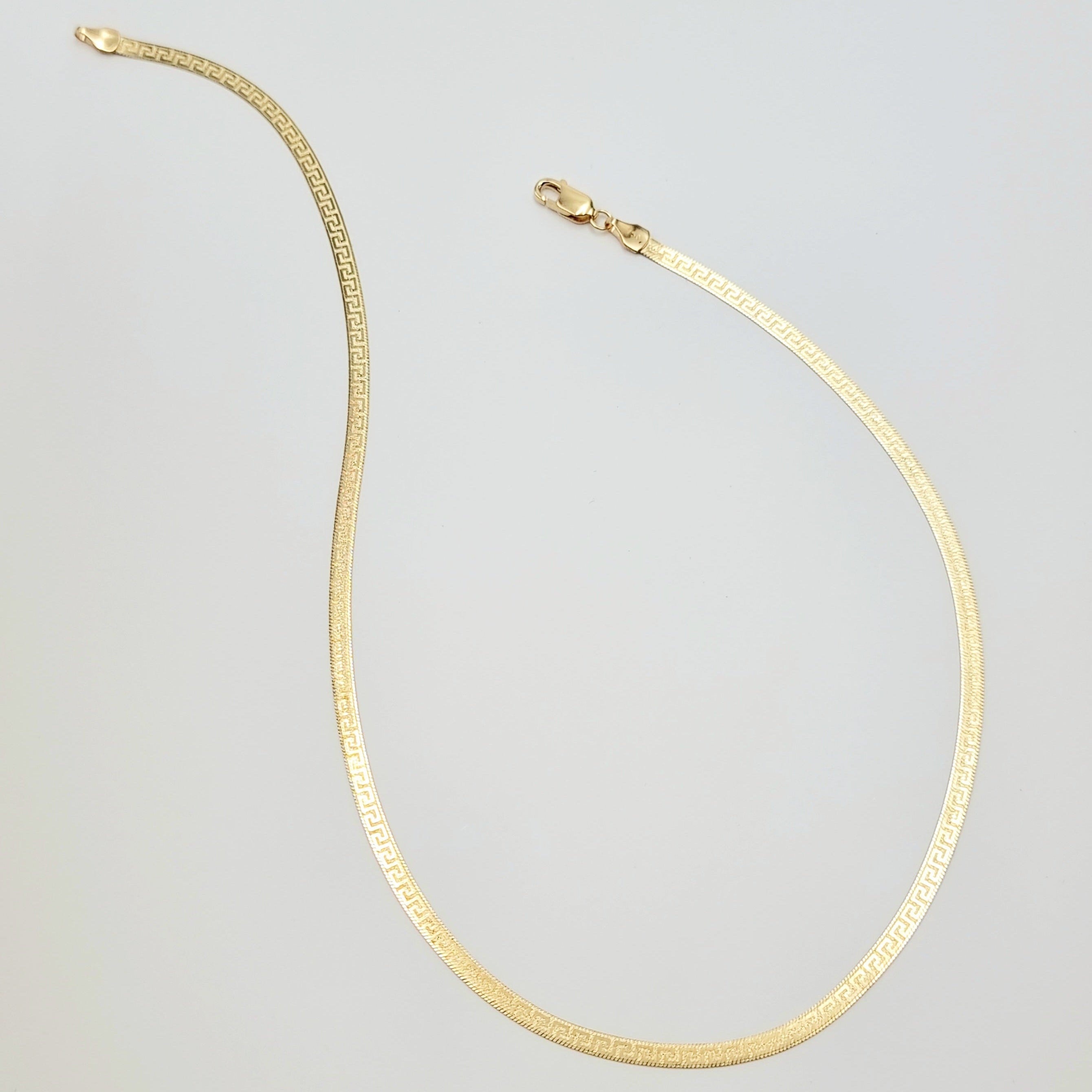 18K Pure Gold Flat V.R.C Chain (45 CM)