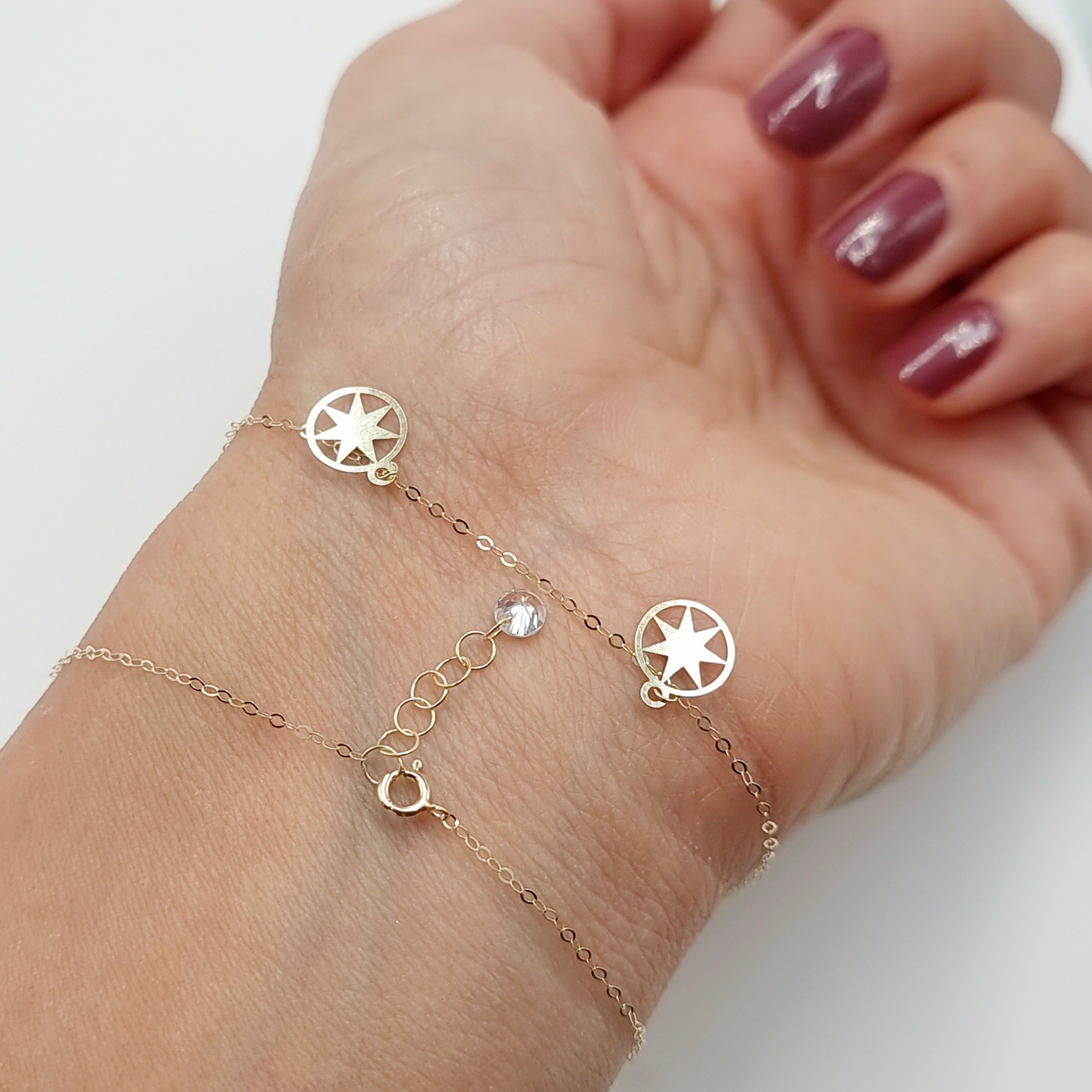 18K Pure Gold Star Bracelet