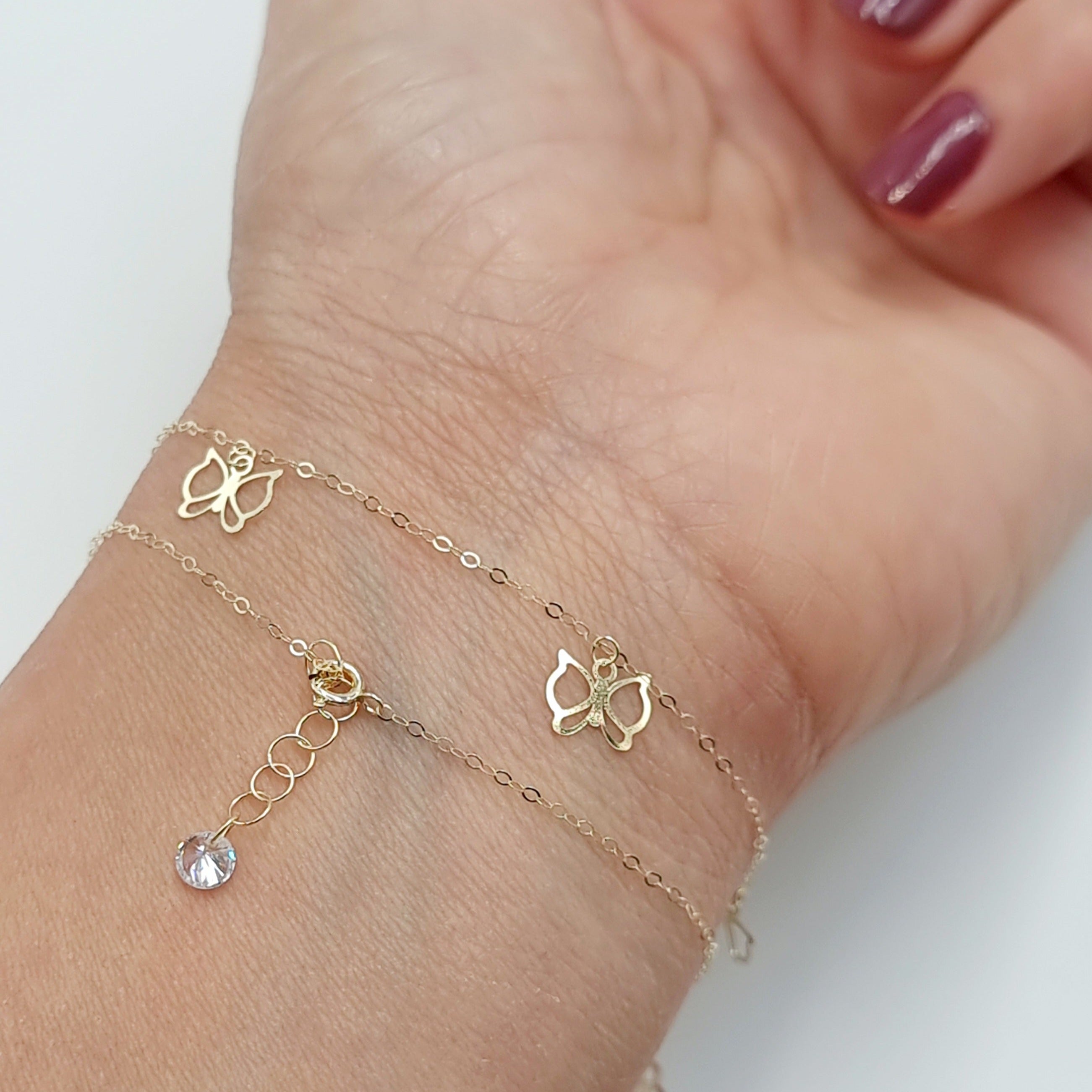 18K Pure Gold Butterfly Bracelet