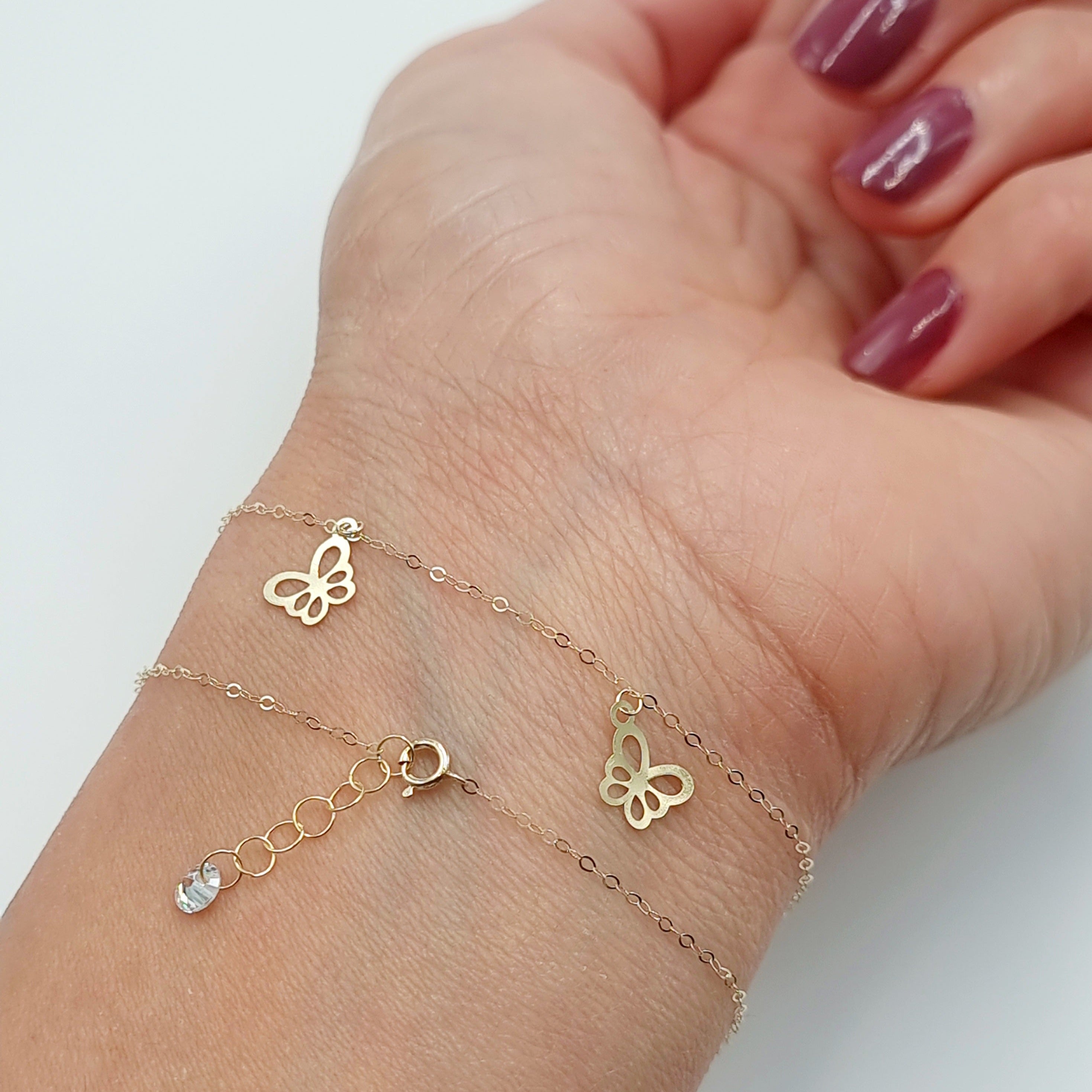 18K Pure Gold Butterfly Bracelet