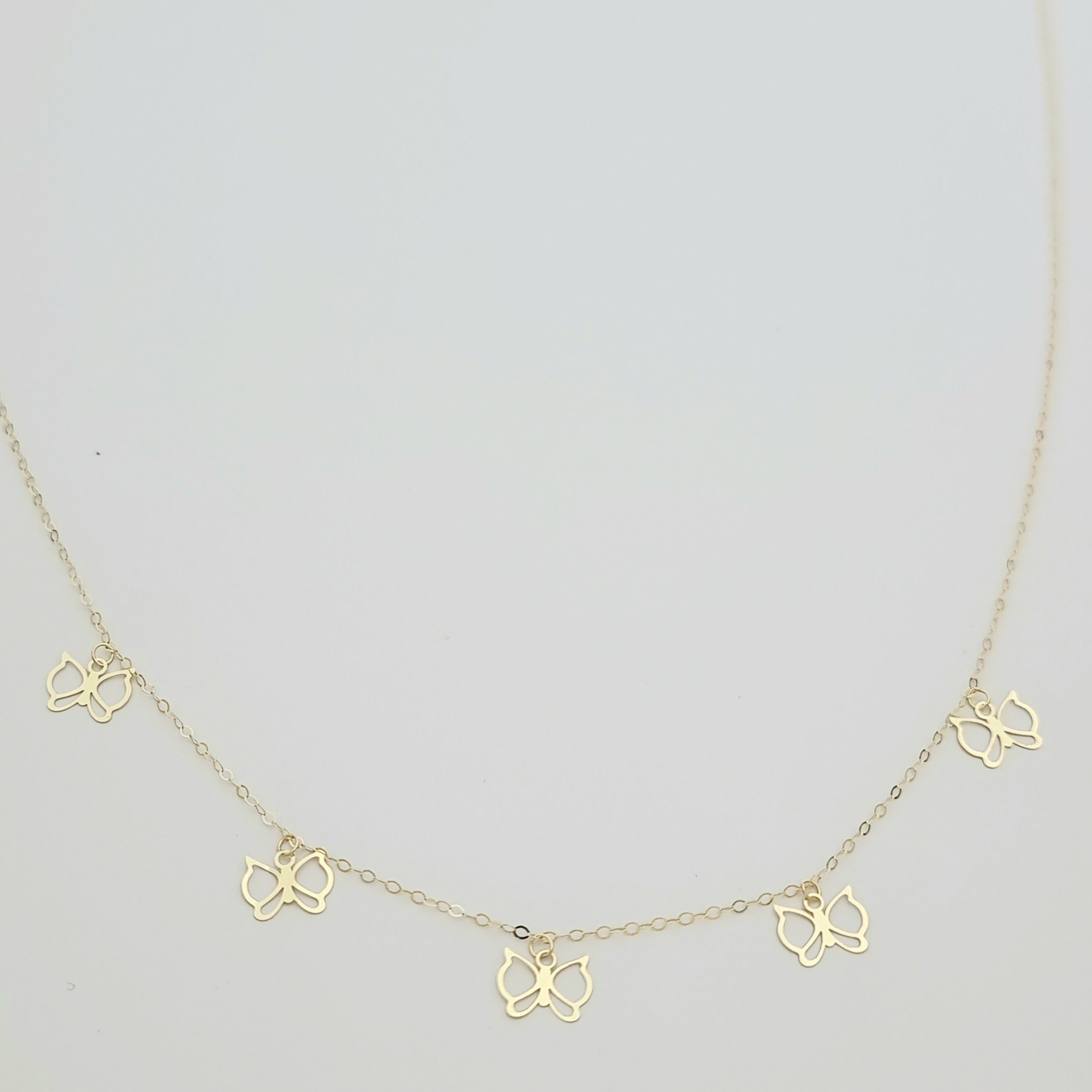 18K Pure Gold Butterfly Necklace