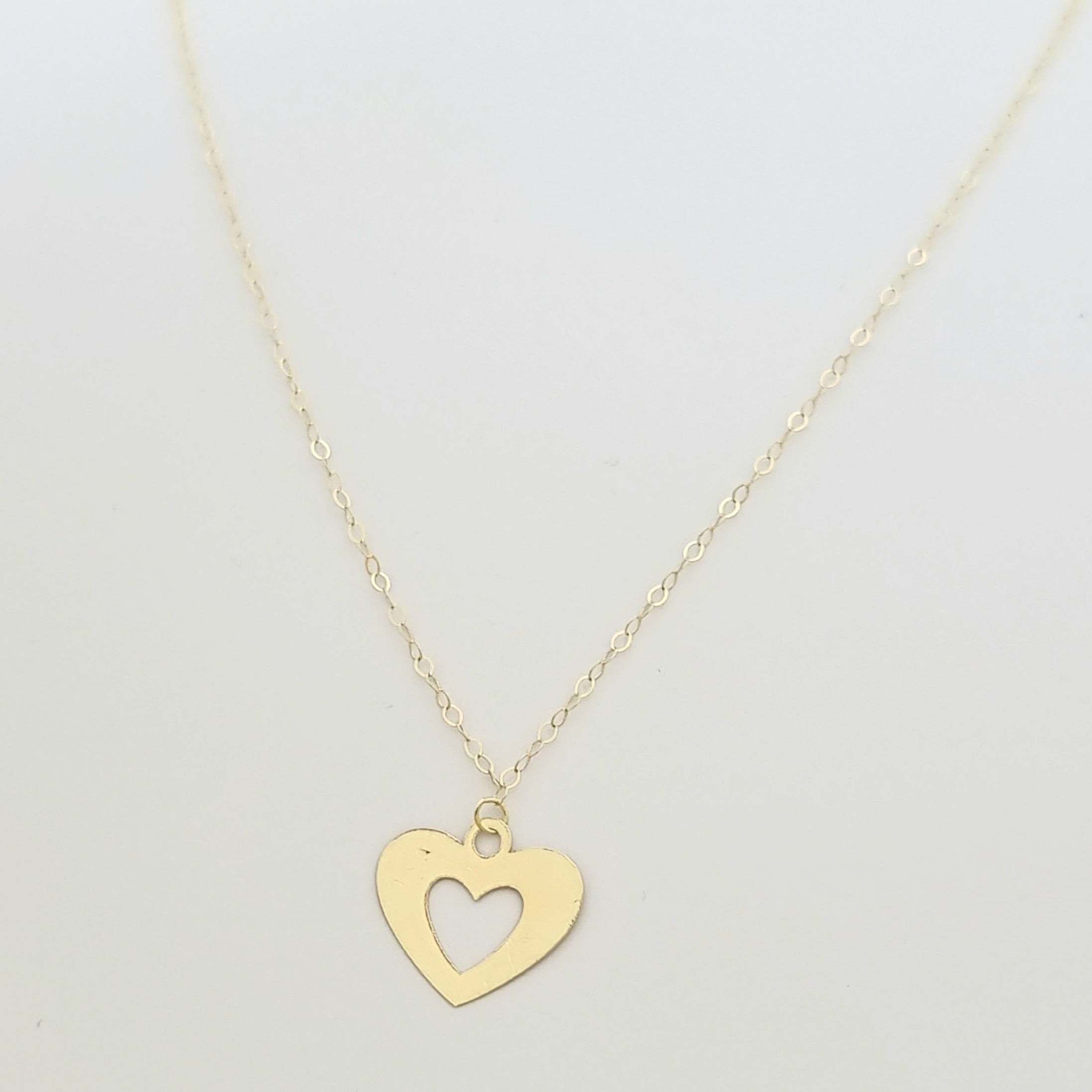 18K Pure Gold Heart Necklace