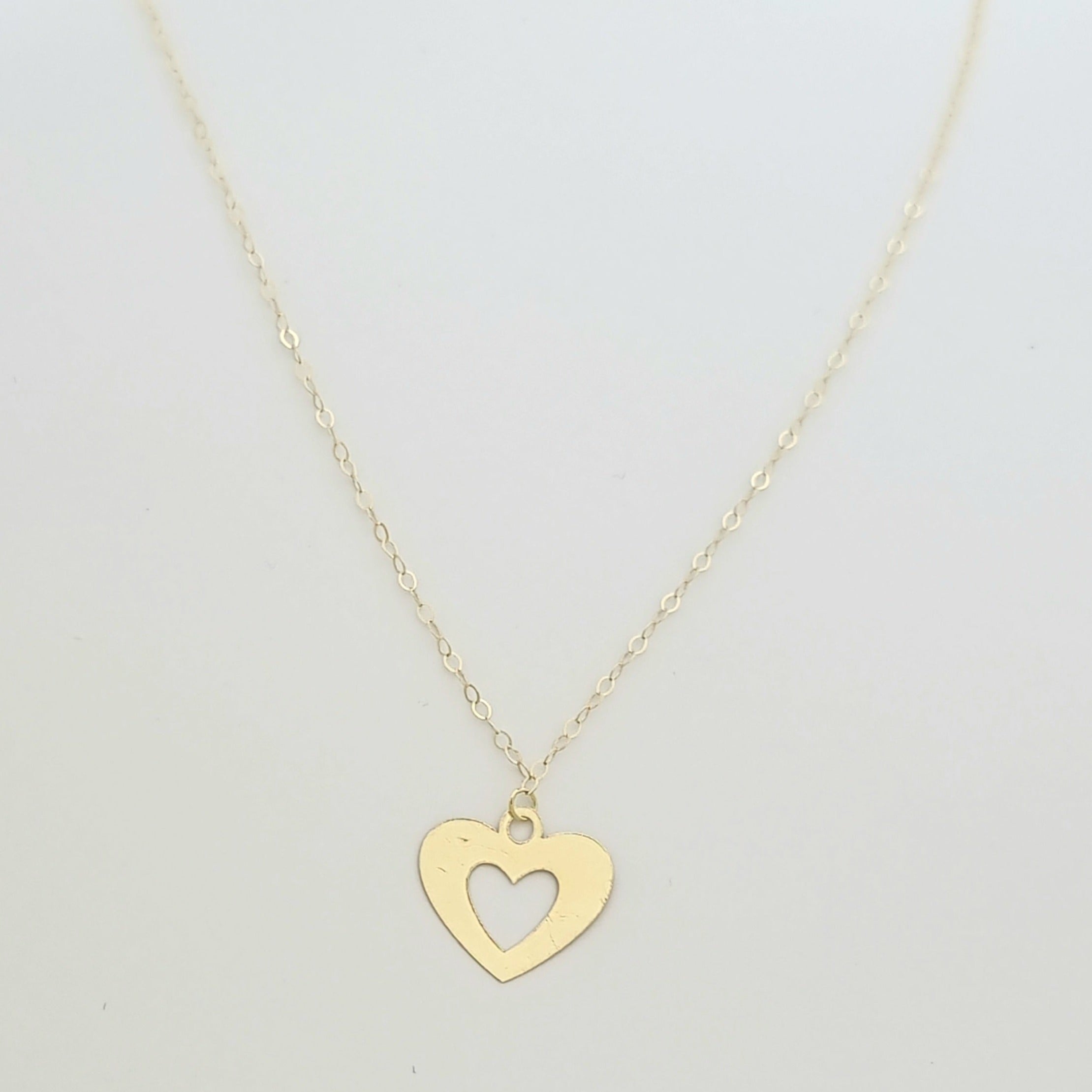 18K Pure Gold Heart Necklace