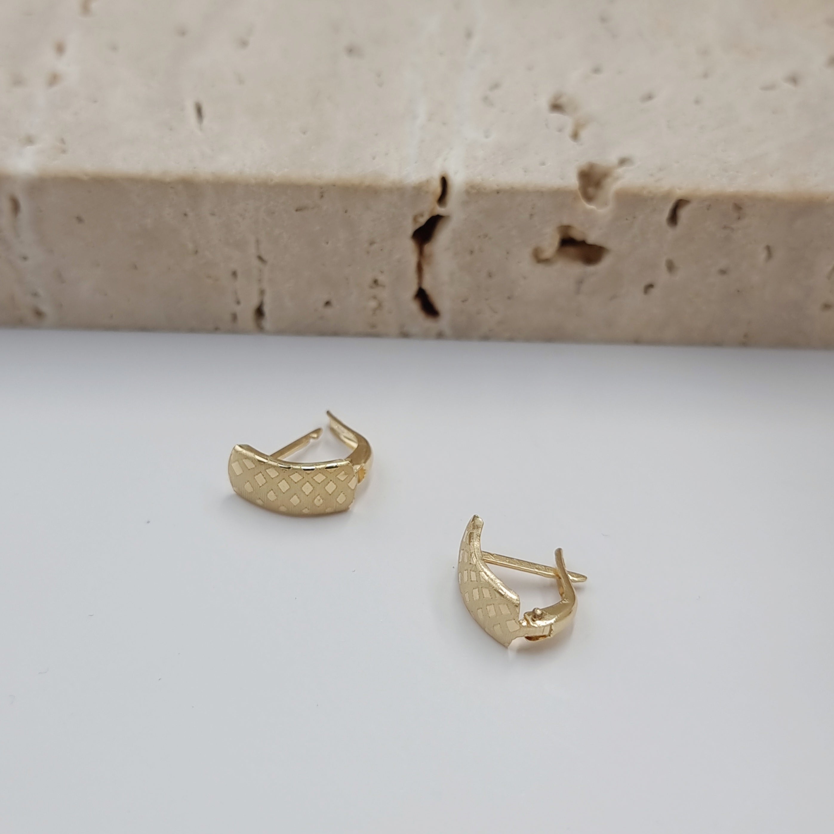 18K Pure Gold Clip Earring Set