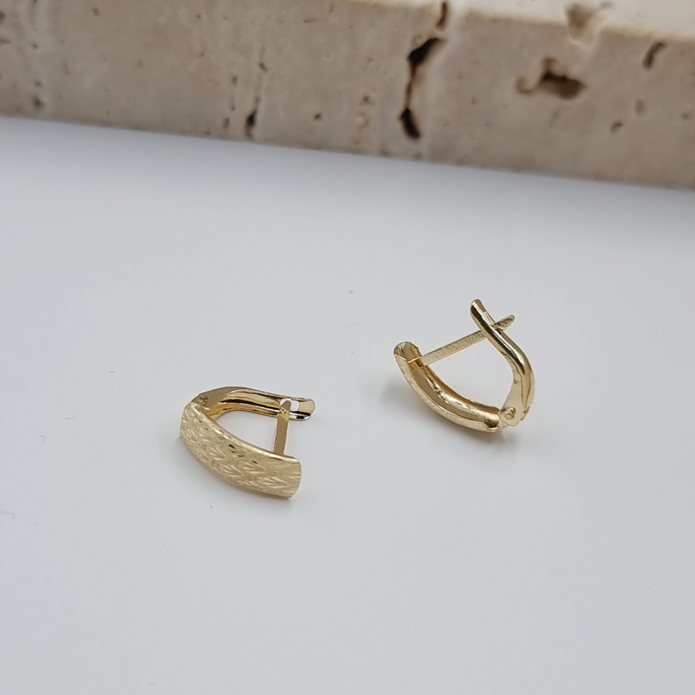 18K Pure Gold Clip Earring Set